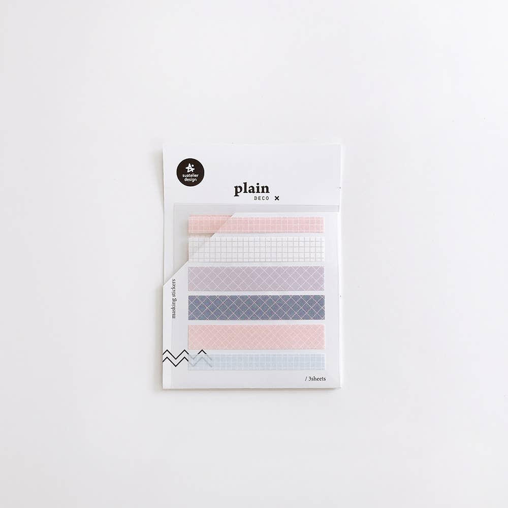 Grid Washi Strip 3 Sheet Sticker Set by Suatelier