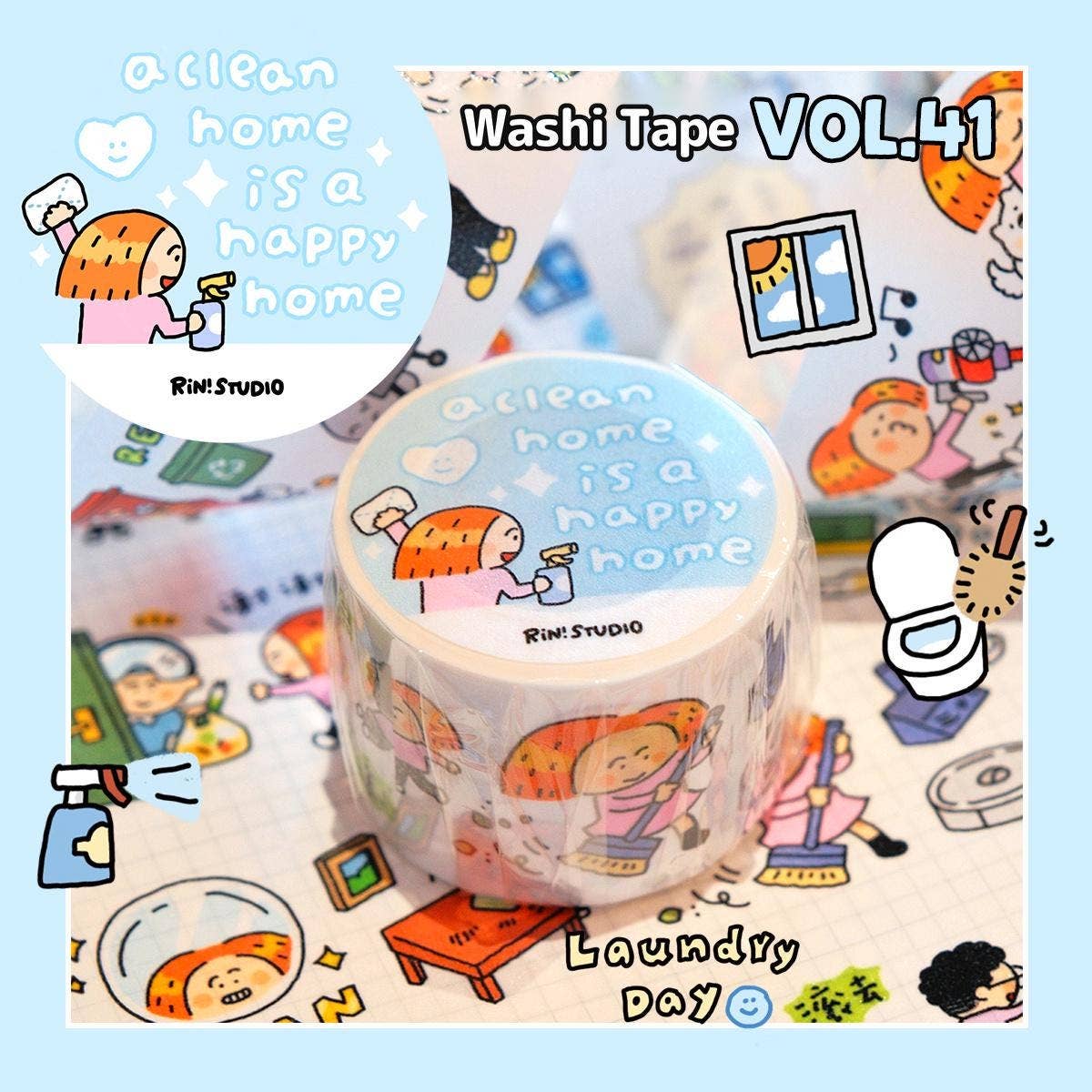A Clean Home Is a Happy Home Washi Tape by RiN! Studio | Papertail Fox