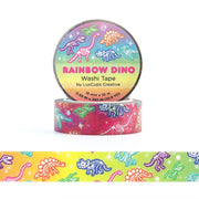 Rainbow Dino Washi Tape by LuxCups Creative | Papertail Fox