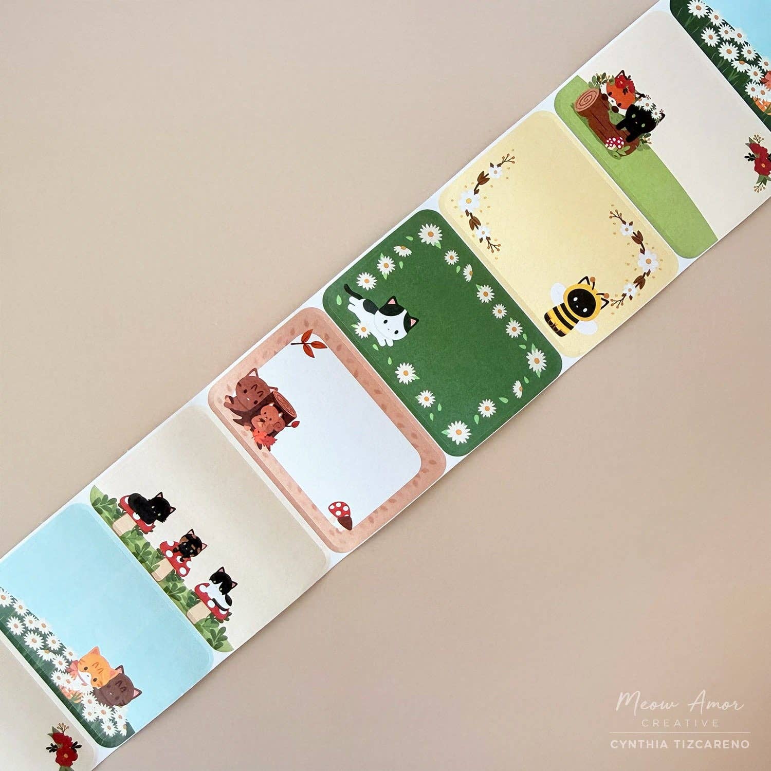 Nature Cats Paper Roll Labels
