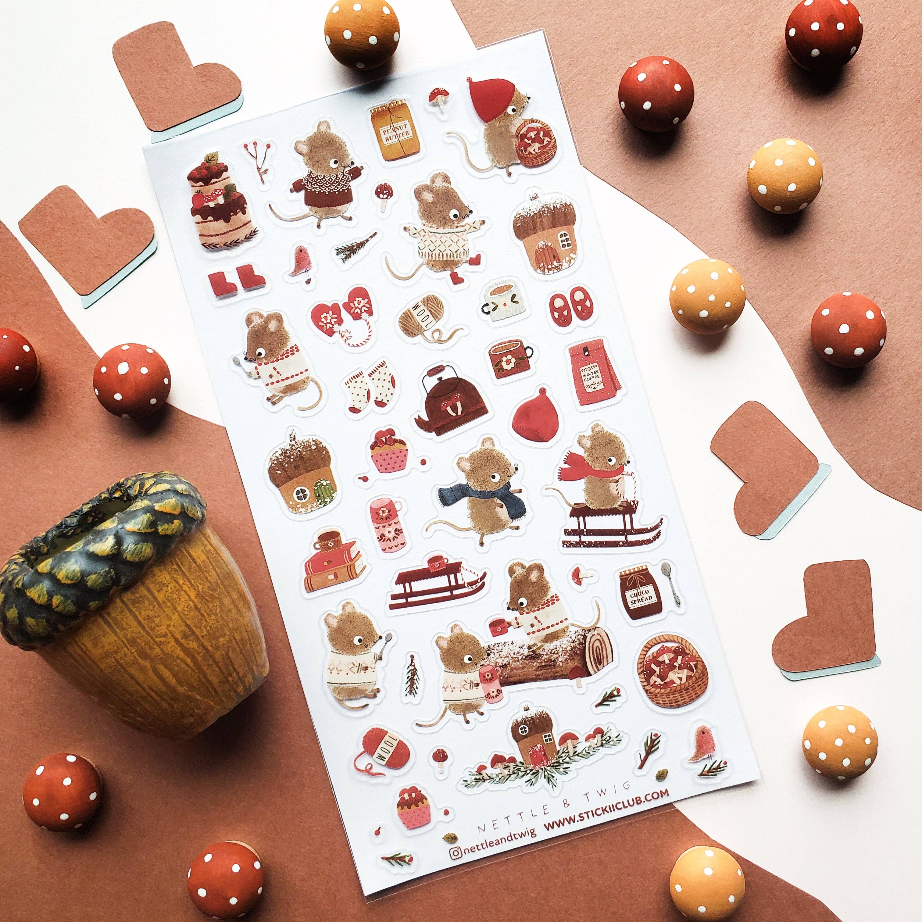 Mouse Snow Day Sticker Sheet | Stickii