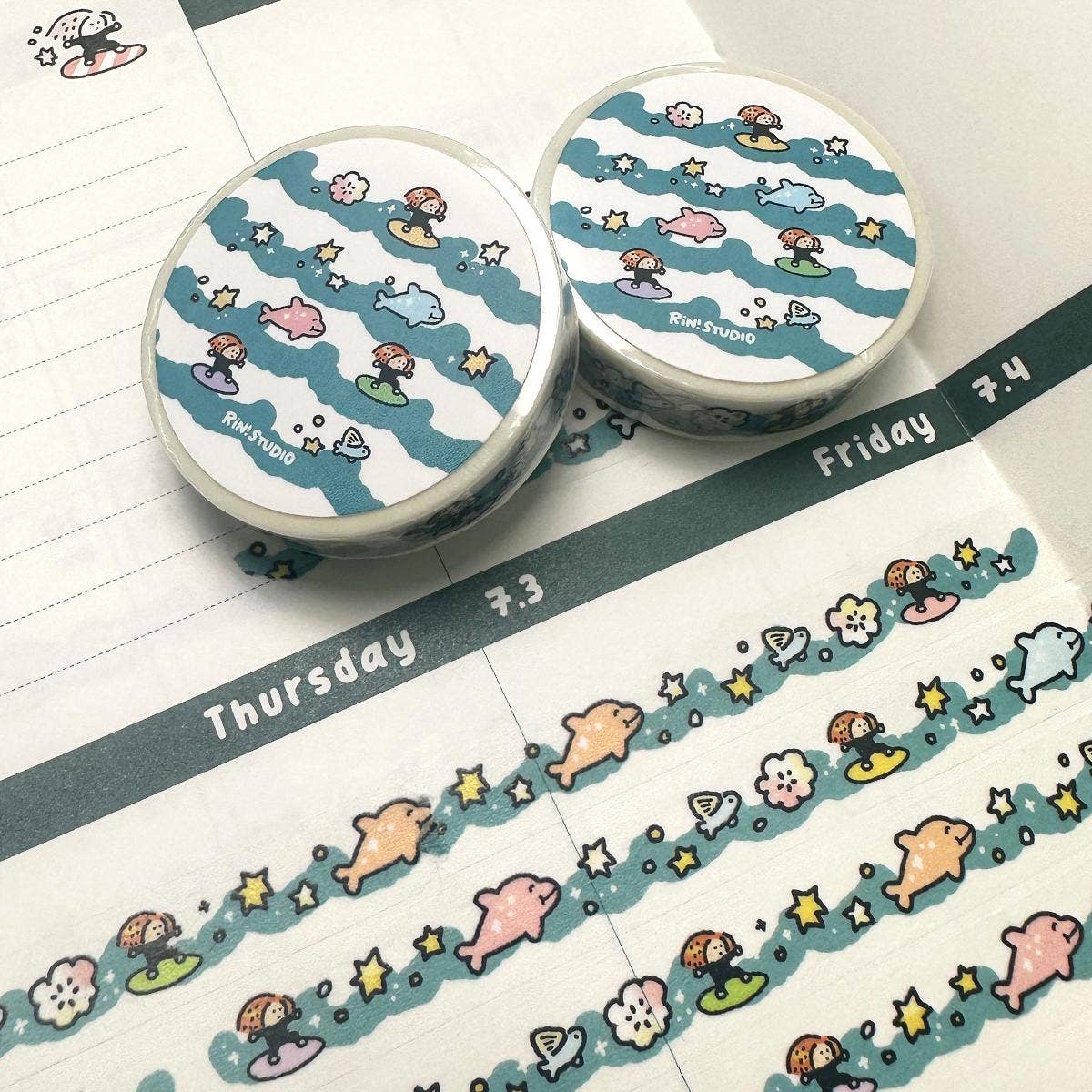 Wave Mini Washi Tape by RiN! Studio | Papertail Fox