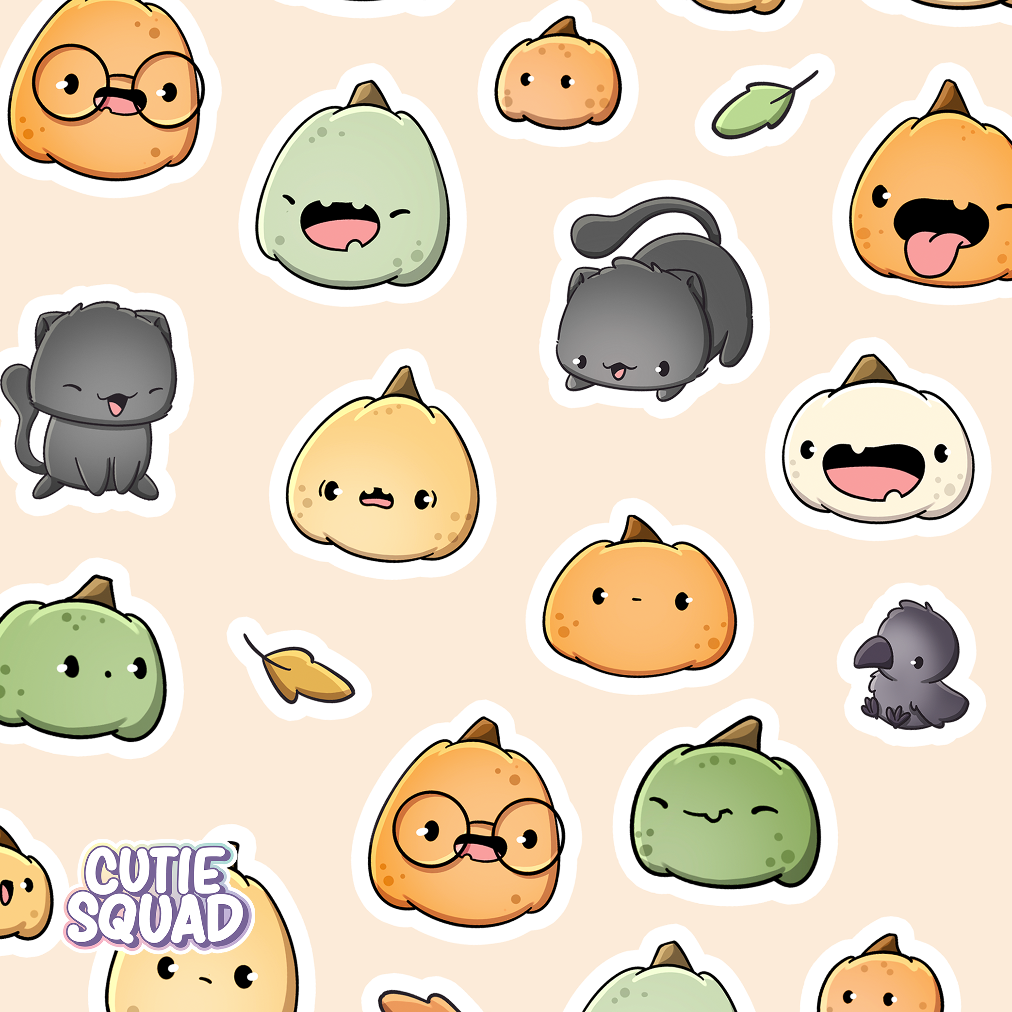 Kawaii Pumpkin Sticker Sheet | CutieSquad