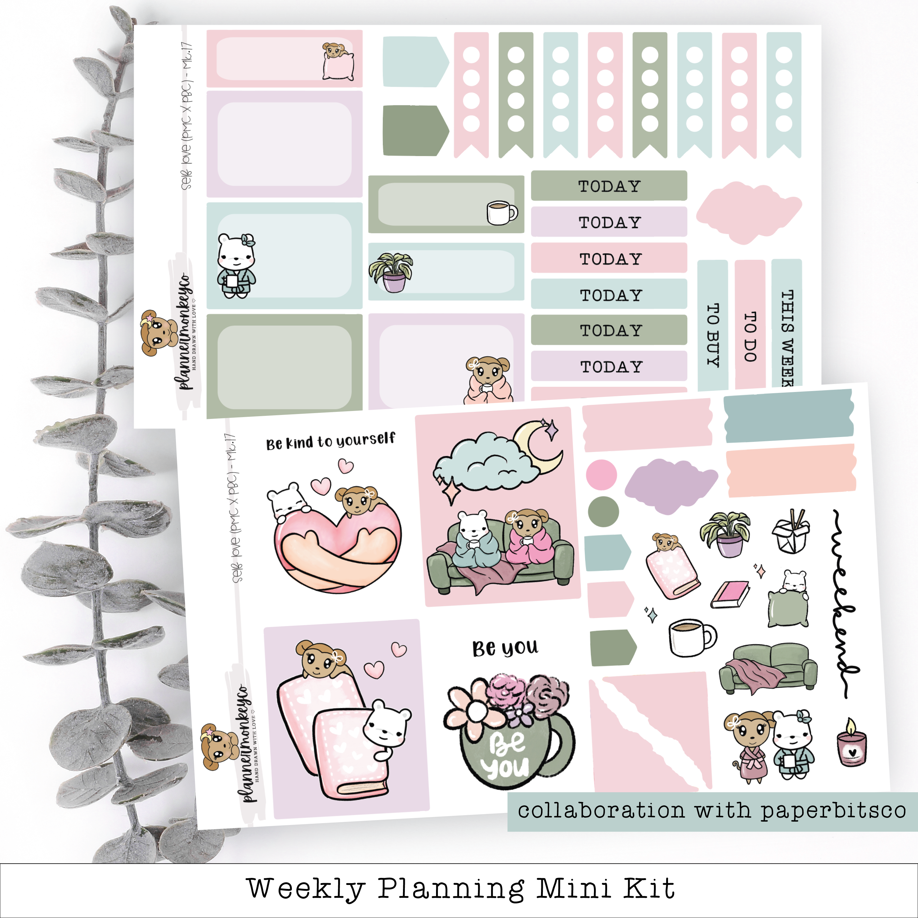 Self Love Weekly Planning Mini Kit | Planner Monkey Co