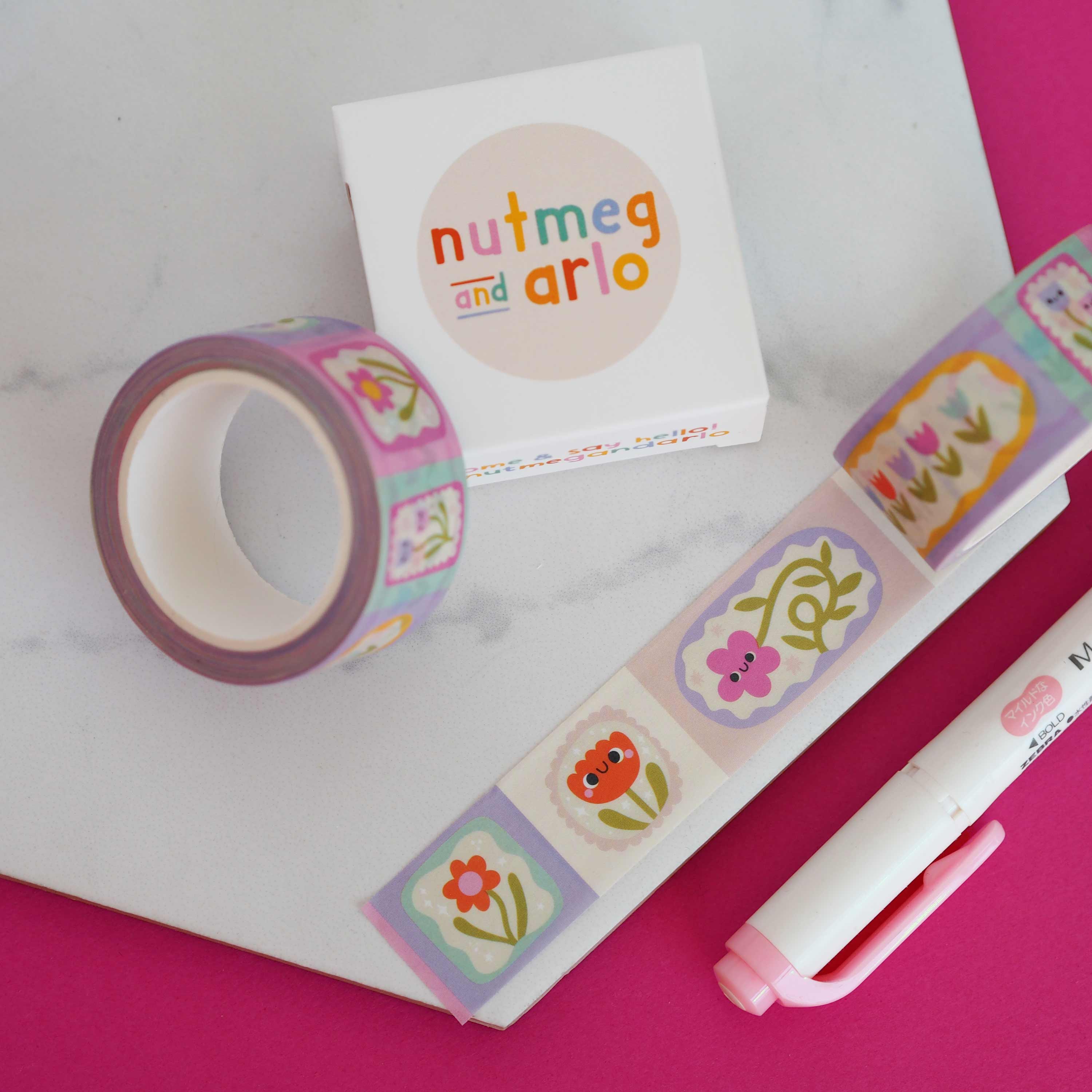 Framed Flowers Washi Tape | Nutmeg and Arlo