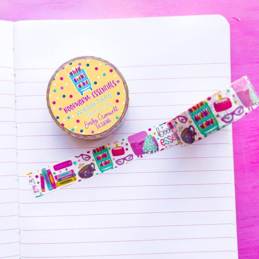 Bookworm Essentials Washi Tape by Emily Cromwell Designs | Papertail Fox
