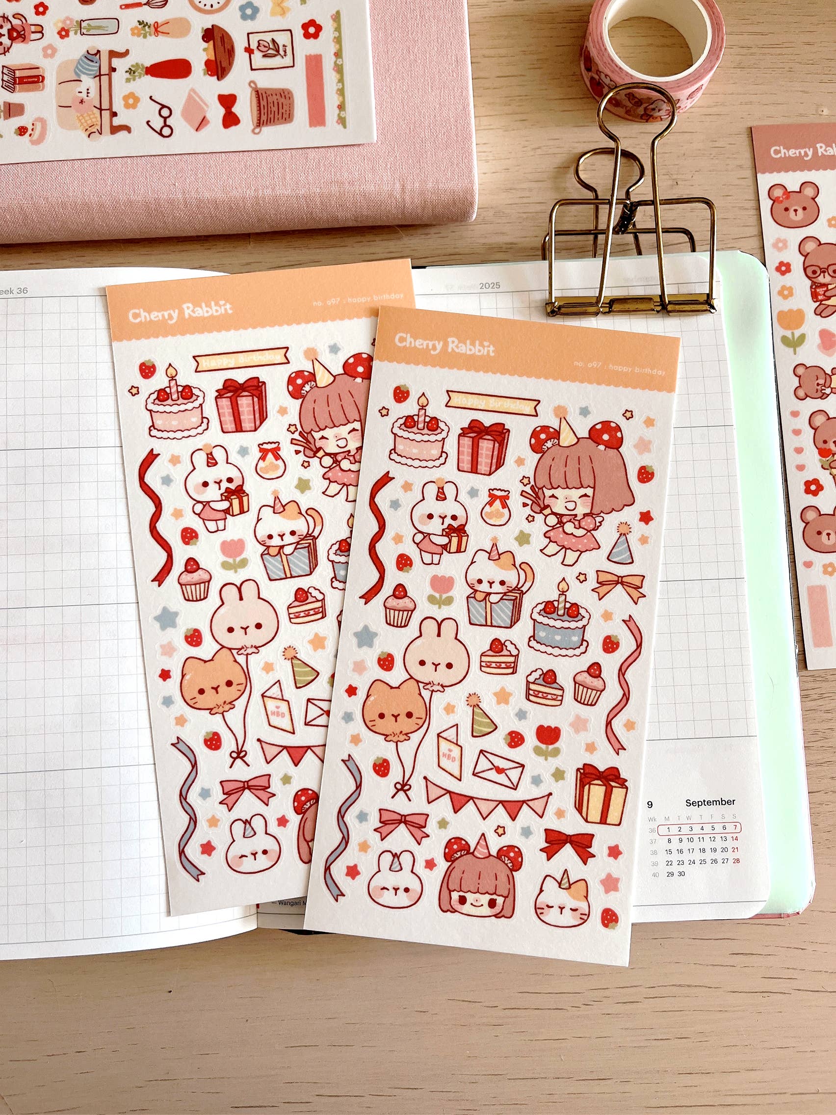 Happy Birthday Sticker Sheet no.097 by Cherry Rabbit | Papertail Fox