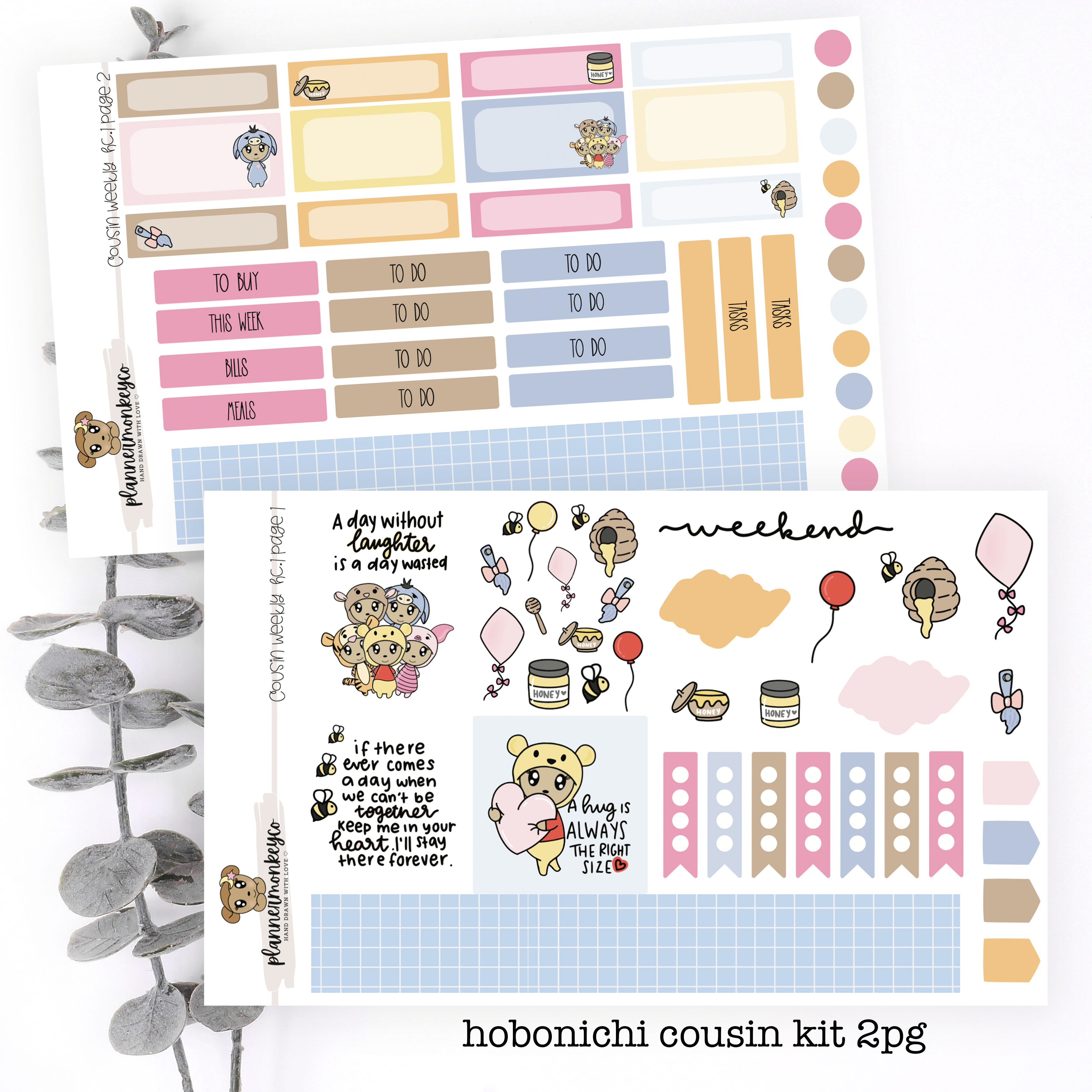 Honey and Friends Hobonichi Cousin Weekly Mini Kit | Planner Monkey Co