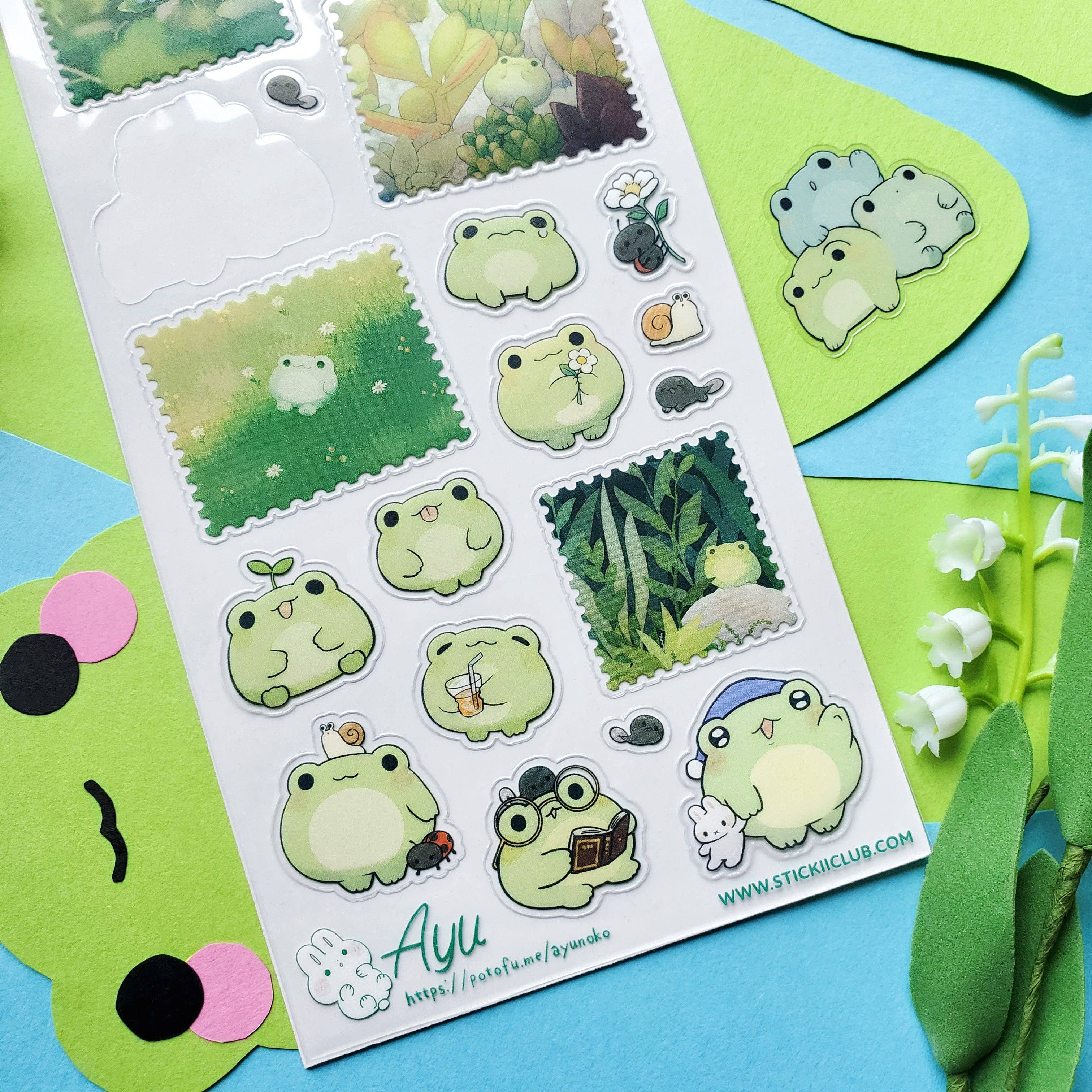 Kawaii Frog's Life Sticker Sheet | Stickii