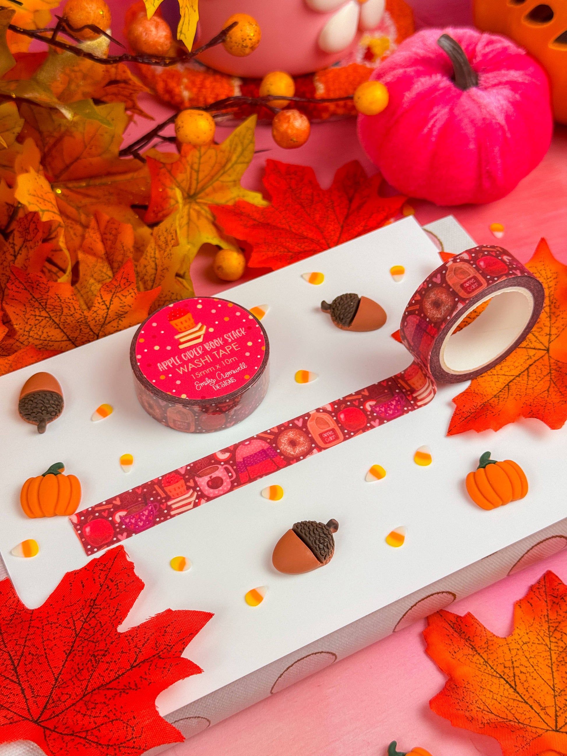 Apple Cider Book Stack Washi Tape by Emily Cromwell Designs | Papertail Fox