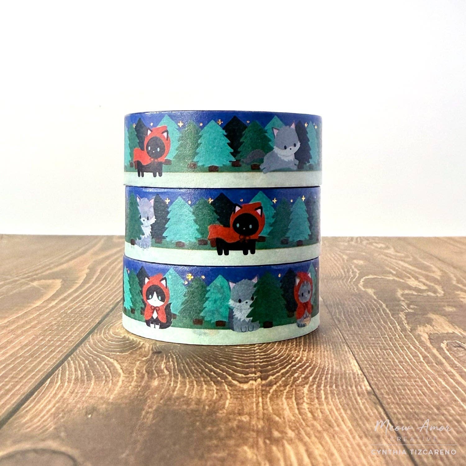 Red Riding Hood Cat Washi Tape | Meow Amor Creative