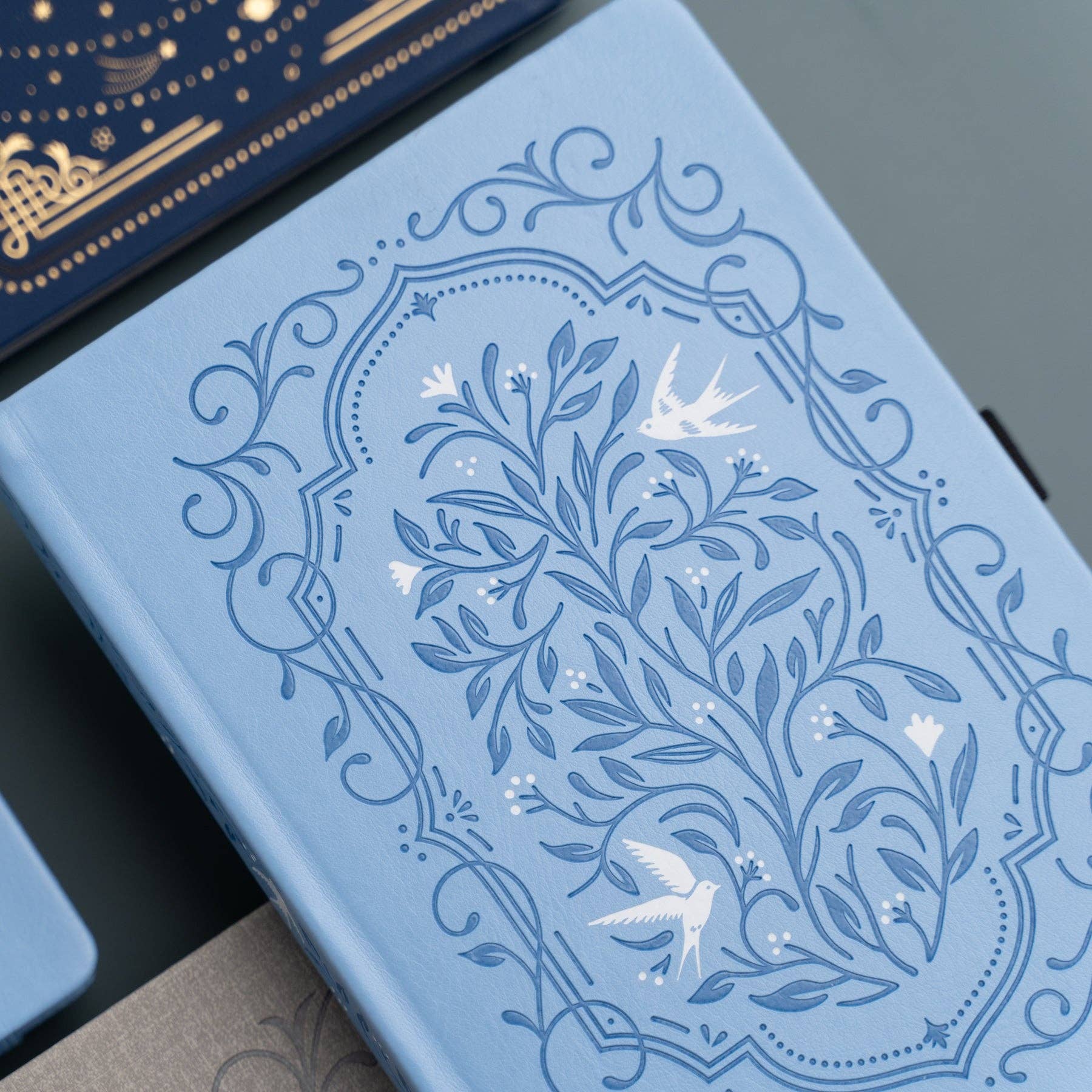 Songbird In Blue Dot Grid Notebook