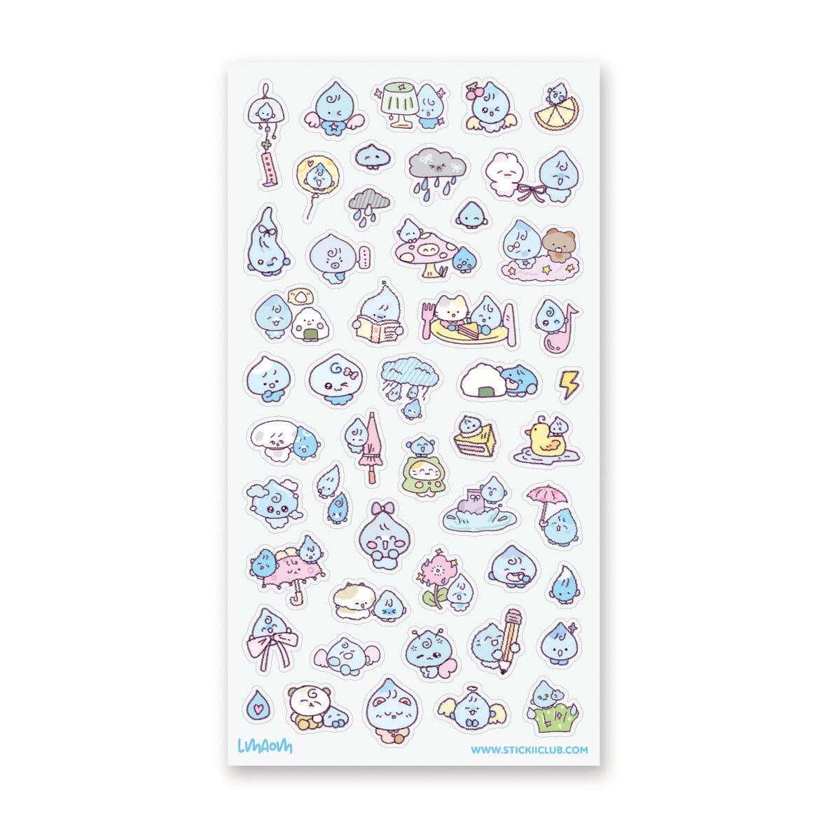 Kawaii Raindrops Sticker Sheet by Stickii | Papertail Fox