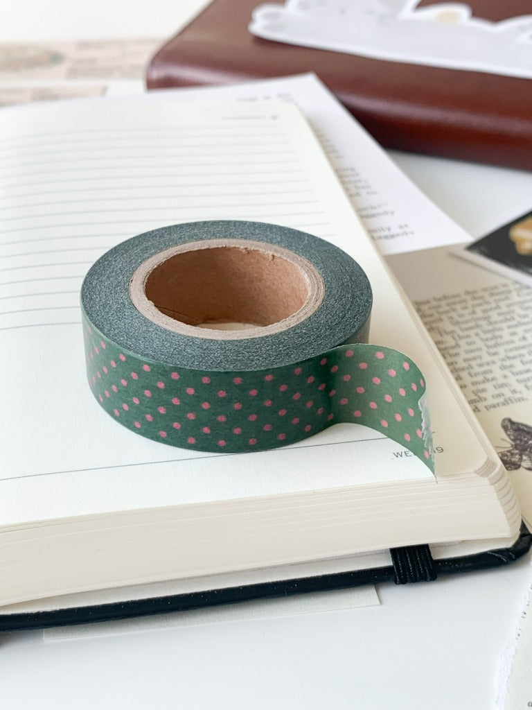 Green Pink Dots Washi Tape by PoPo Factory | Papertail Fox