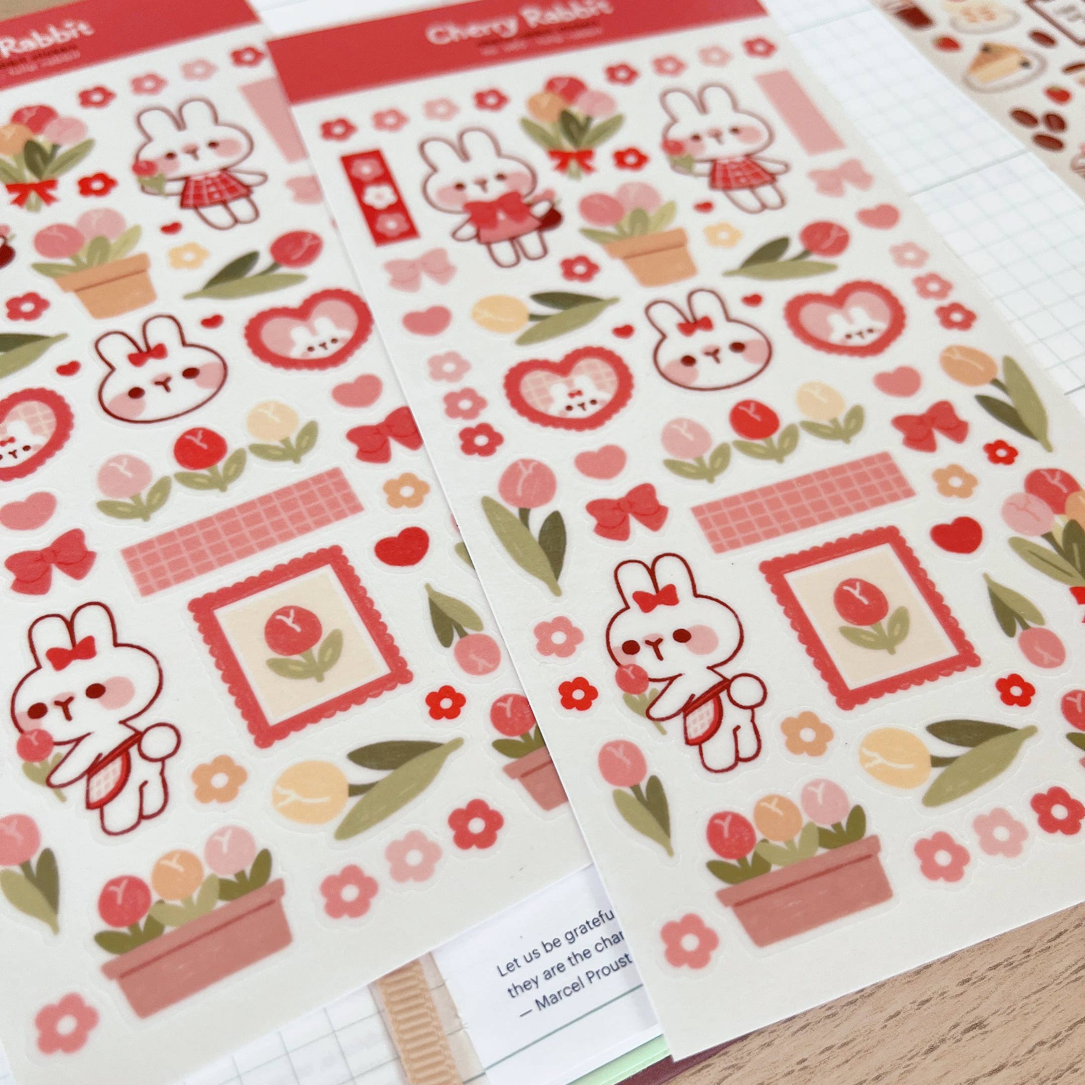 Tulip Rabbit Sticker Sheet no.080
