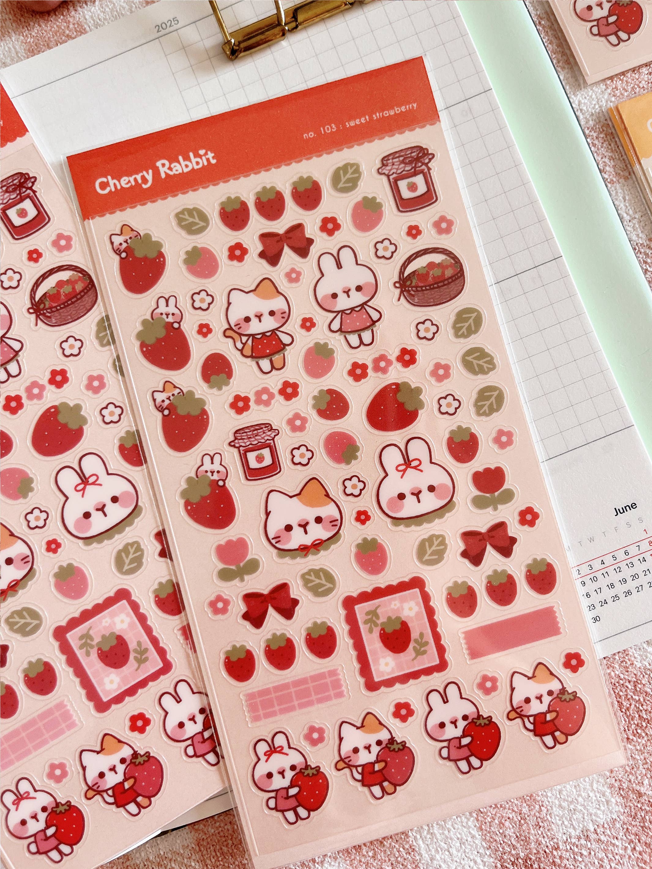 Sweet Strawberry Sticker Sheet no.103