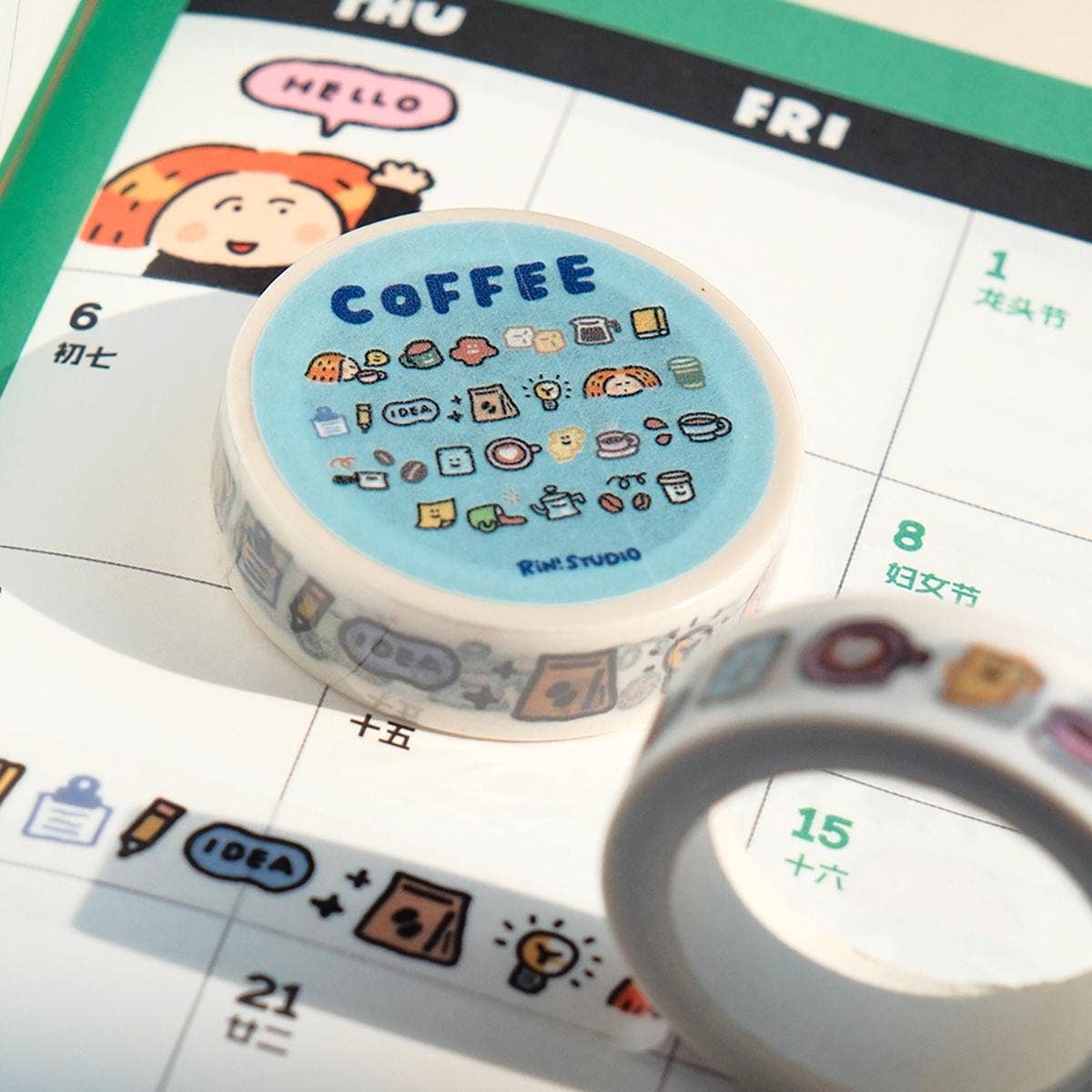 Coffee Mini Washi Tape by RiN! Studio | Papertail Fox