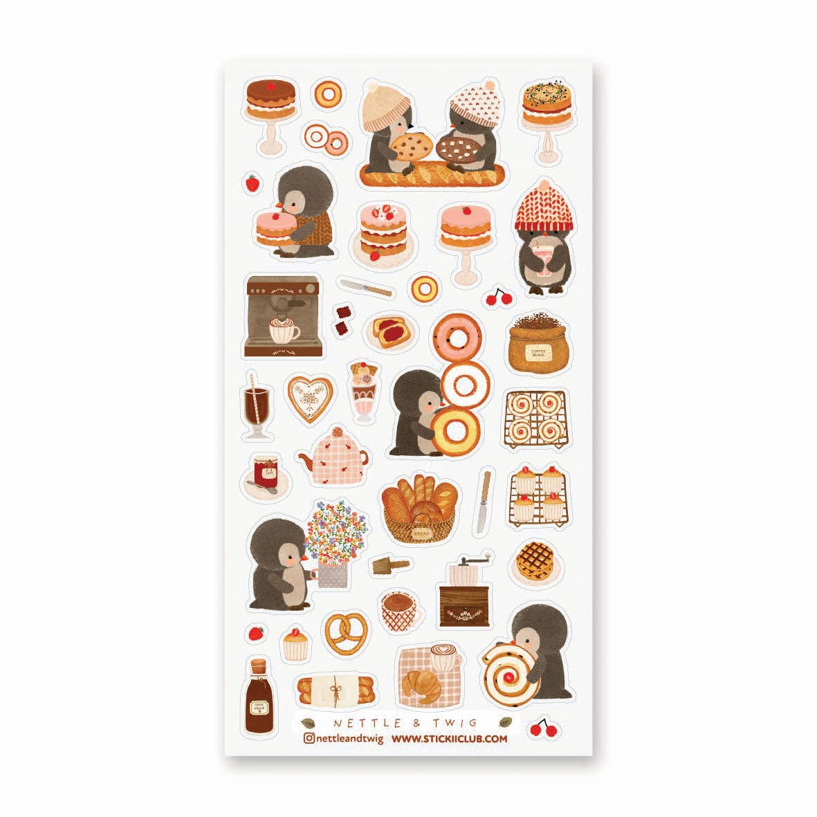 Penguin Cafe Sticker Sheet by Stickii | Papertail Fox