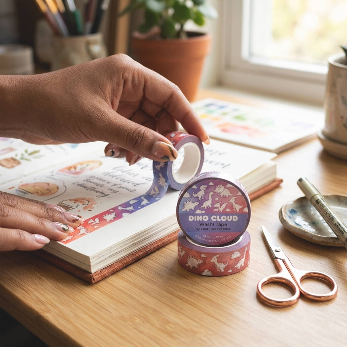 Dino Cloud Washi Tape | LuxCups Creative