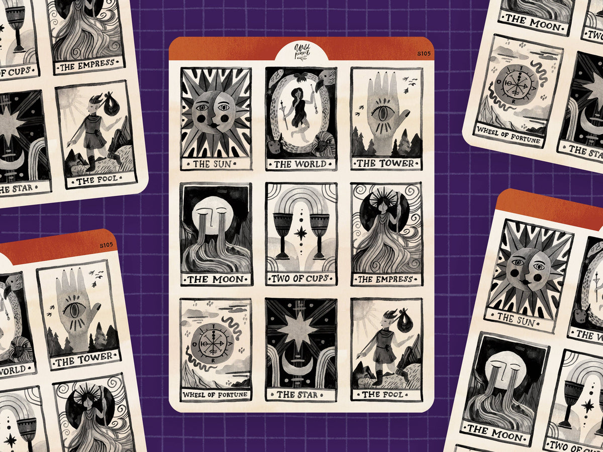 Tarot Cards Sticker Sheet by Wild Pencil Studio | Papertail Fox