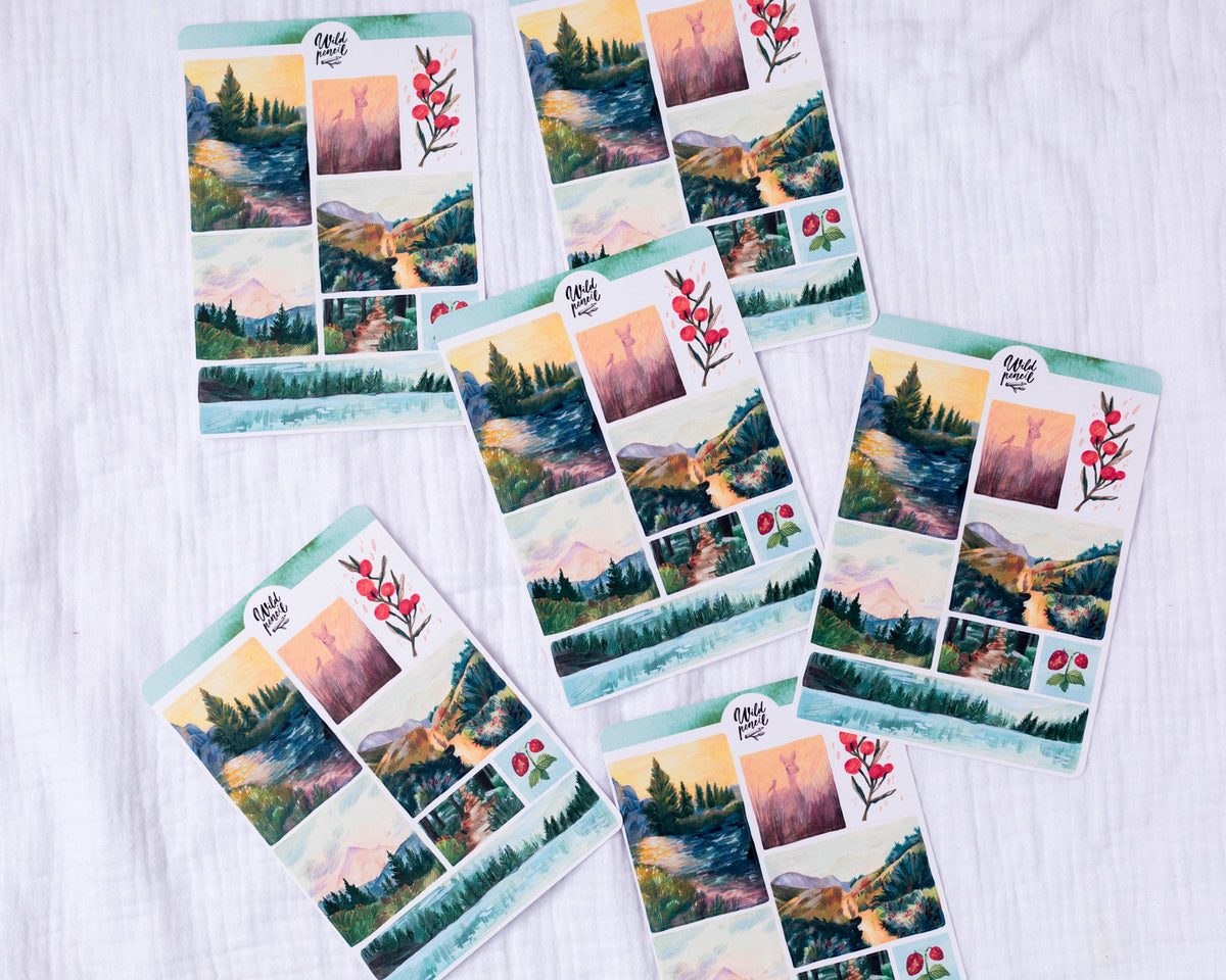 Forest Landscapes Sticker Sheet | Wild Pencil Studio