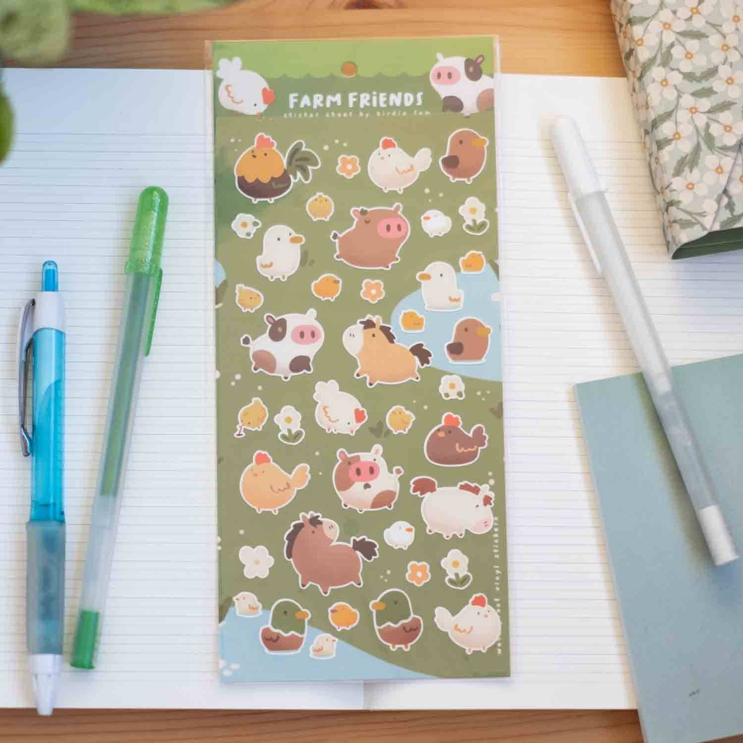 Farm Friends Sticker Sheet | Birdie Tam
