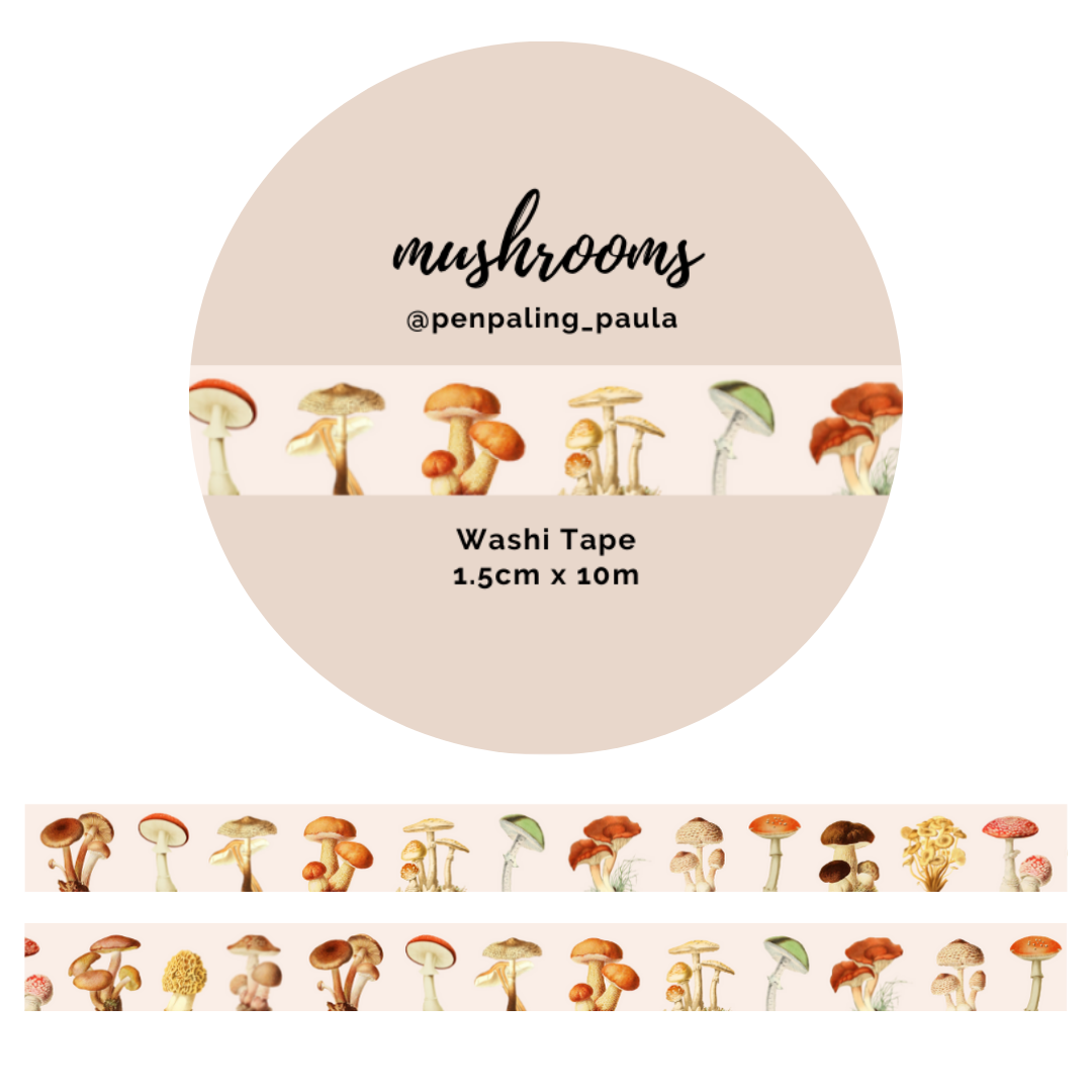 Mushrooms Washi Tape by Penpaling Paula | Papertail Fox
