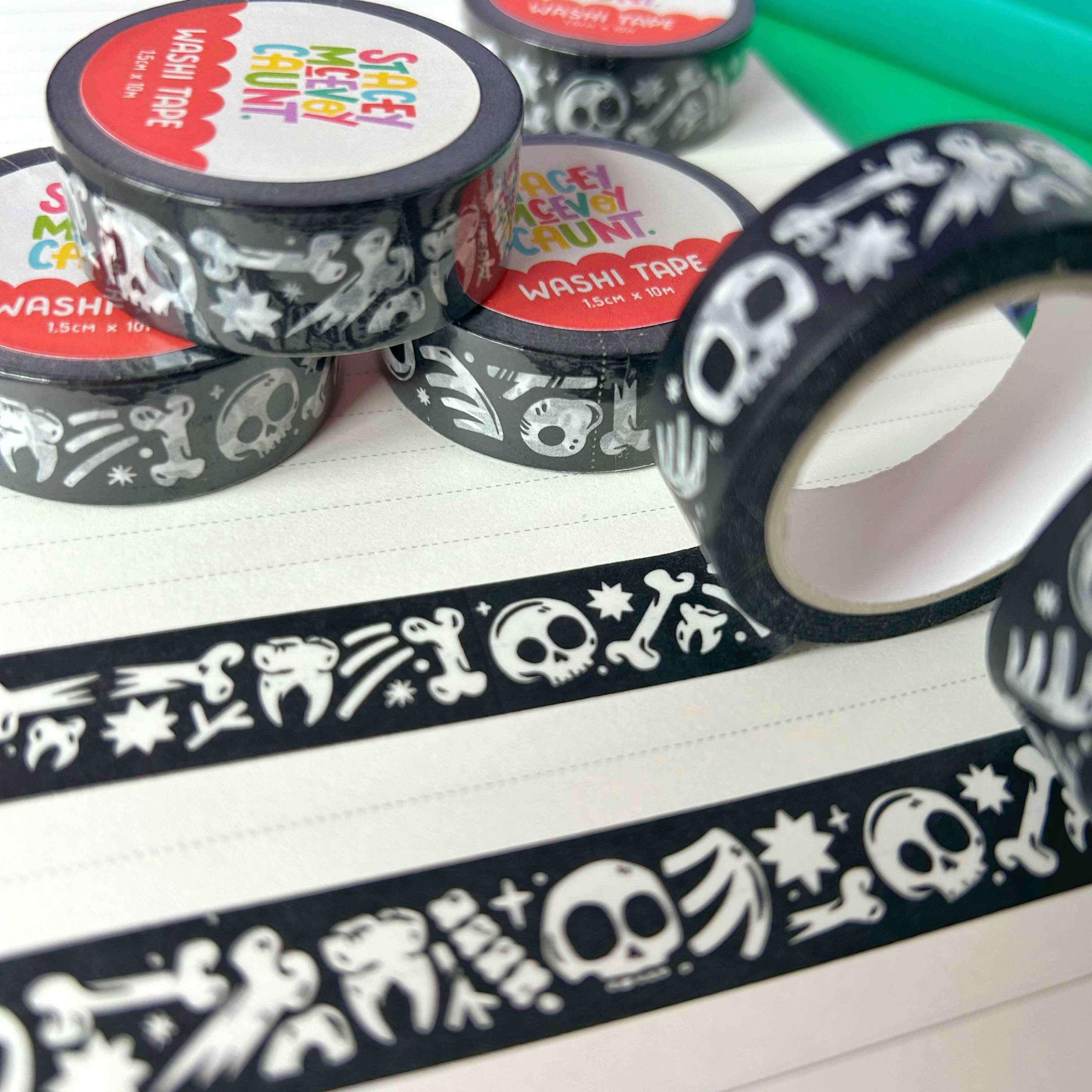 Skull and Bones washi tape by Stacey McEvoy Caunt | skull and bones pattern | Papertail Fox