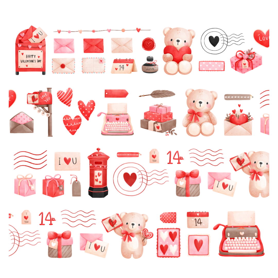 Penpaling Paula: Valentine's Mail - Pet Tape Pre Cut