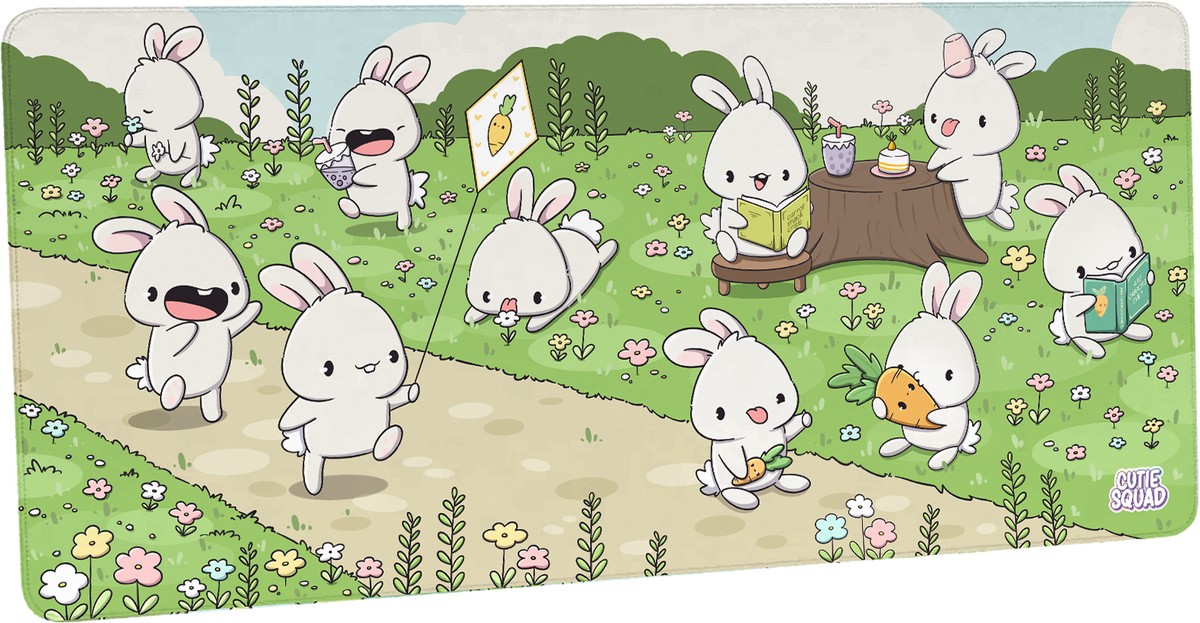 Bunny Kawaii Deskmat by CutieSquad | Papertail Fox