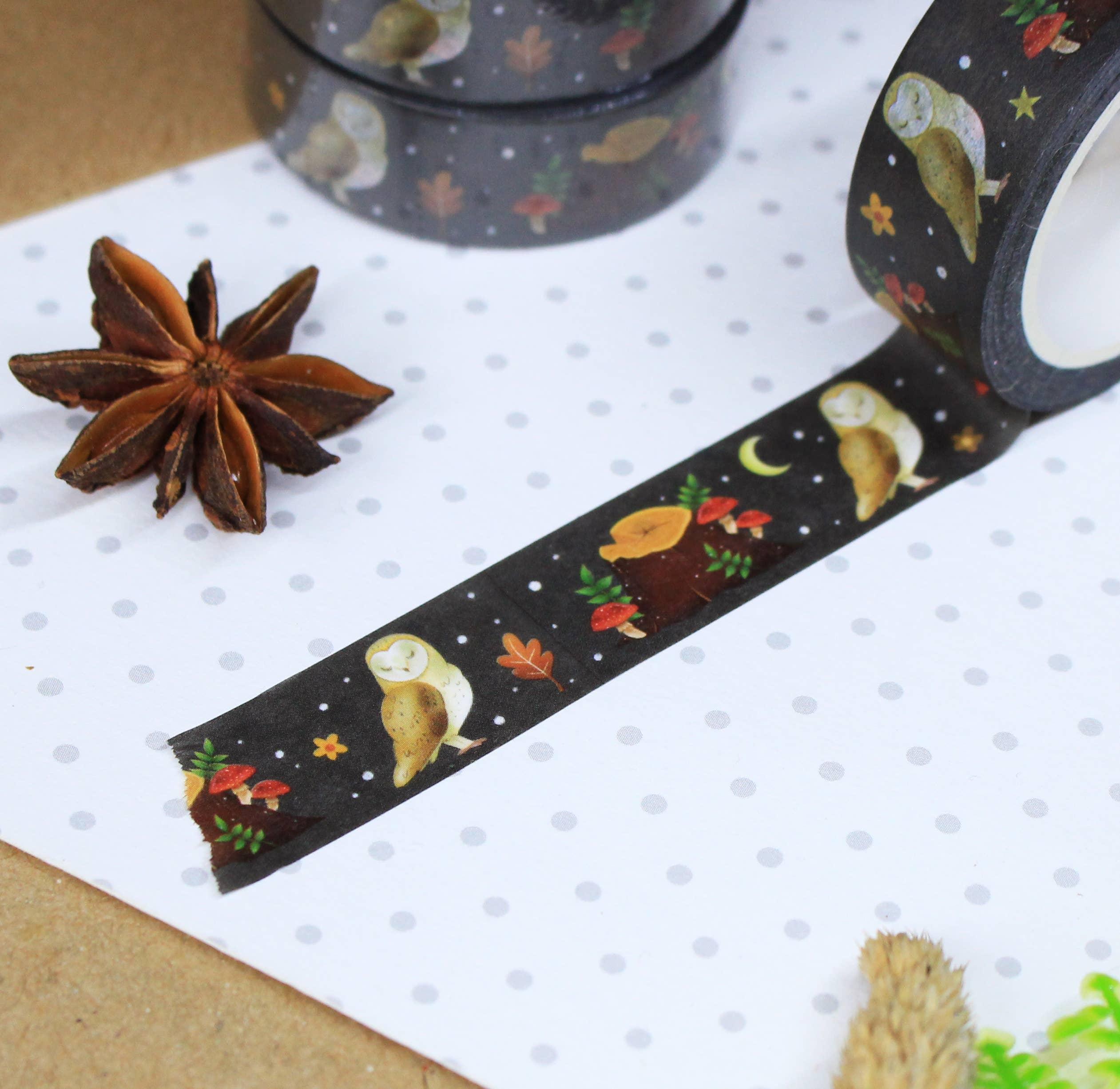 Owls and Tree Stumps Washi Tape | Ellis Woolley Illustration - Papertail Fox