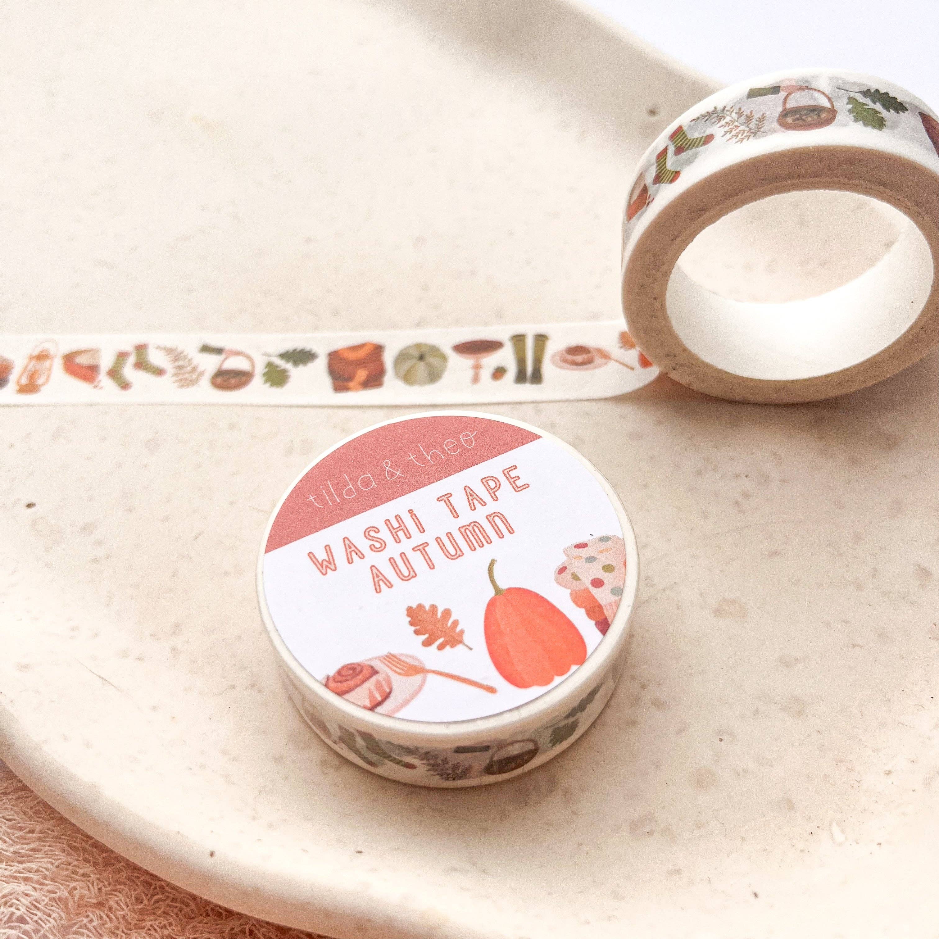 Mushrooms and Pumpkins Washi Tape | Tilda & Theo