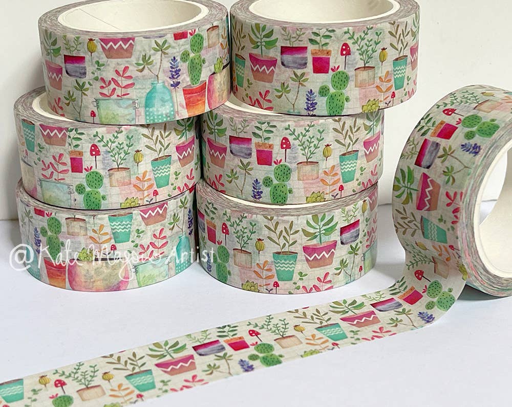 Succulent Pots Washi Tape | Kate Mason Artist