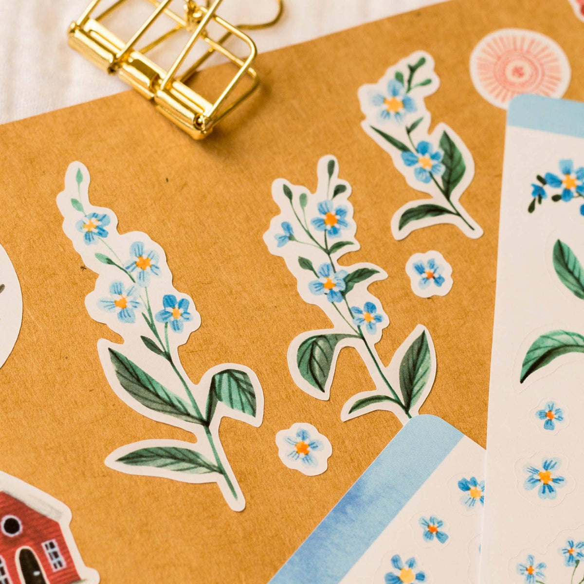 Forget-Me-Not Flowers Sticker Sheet | Wild Pencil Studio