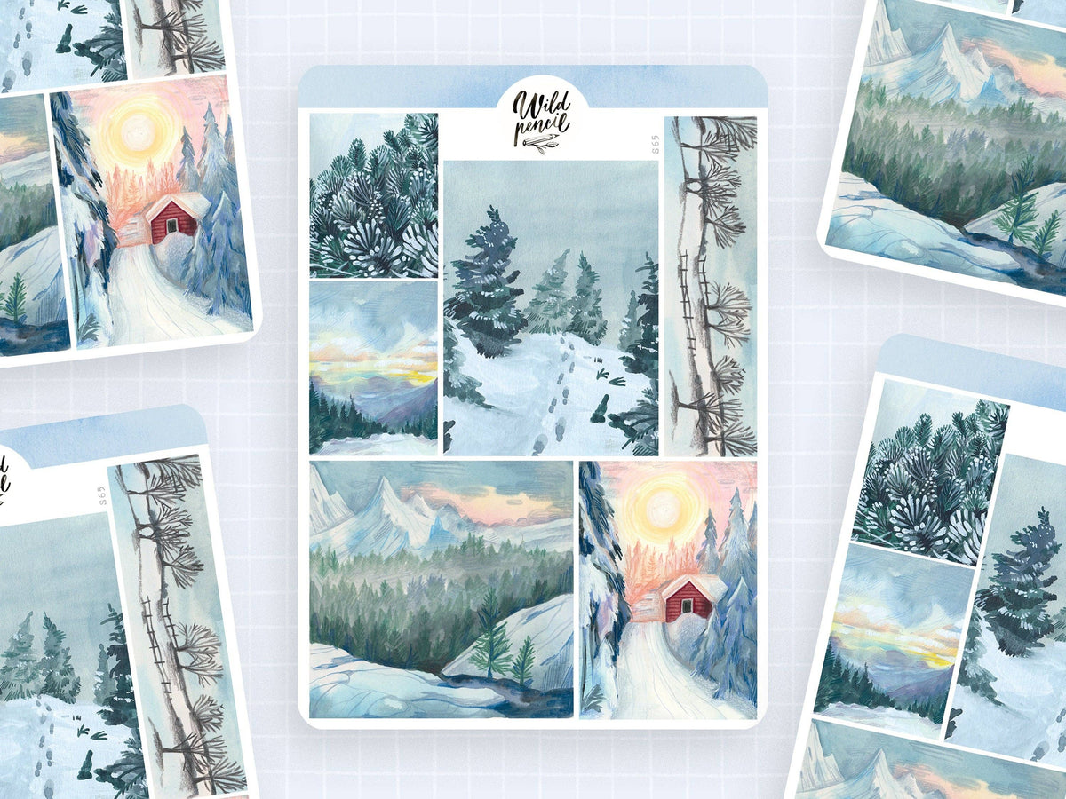 Winter Landscapes Sticker Sheet by Wild Pencil Studio | Papertail Fox