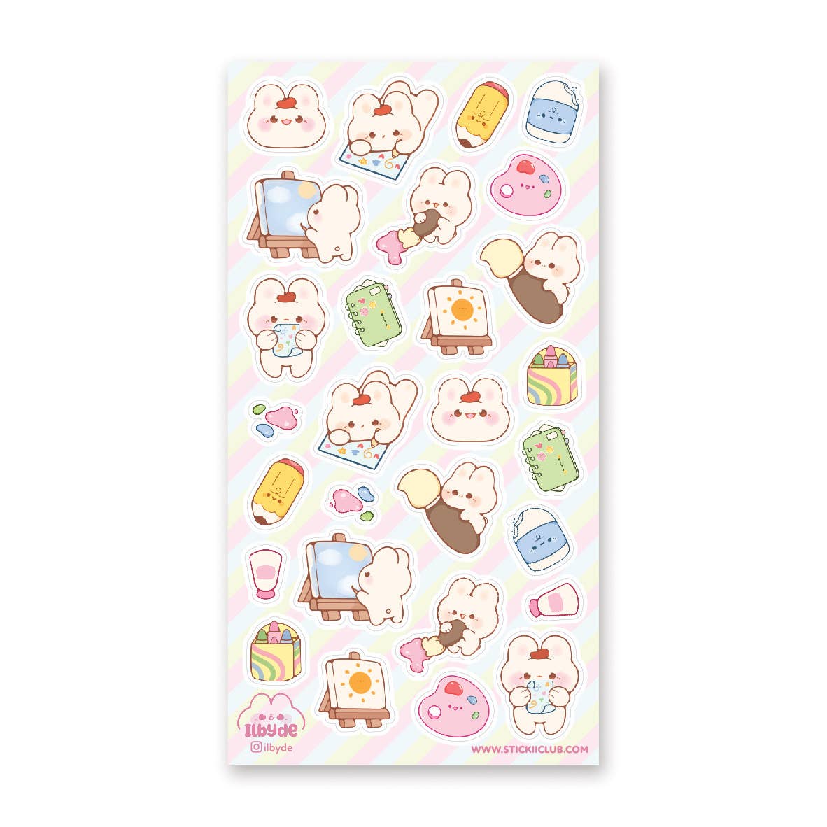 Bunny Art Adventures Sticker Sheet by Stickii | Papertail Fox