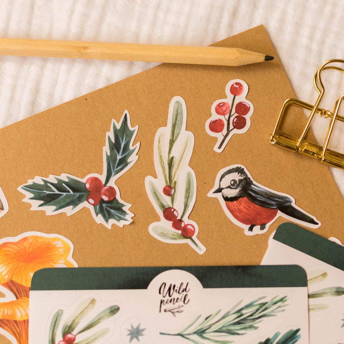 Christmas Flora Sticker Sheet | Wild Pencil Studio