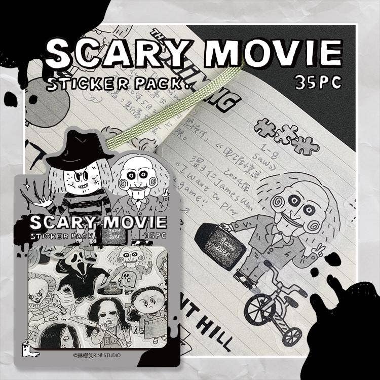 Scary Movie Halloween Sticker Pack by RiN! Studio | Papertail Fox