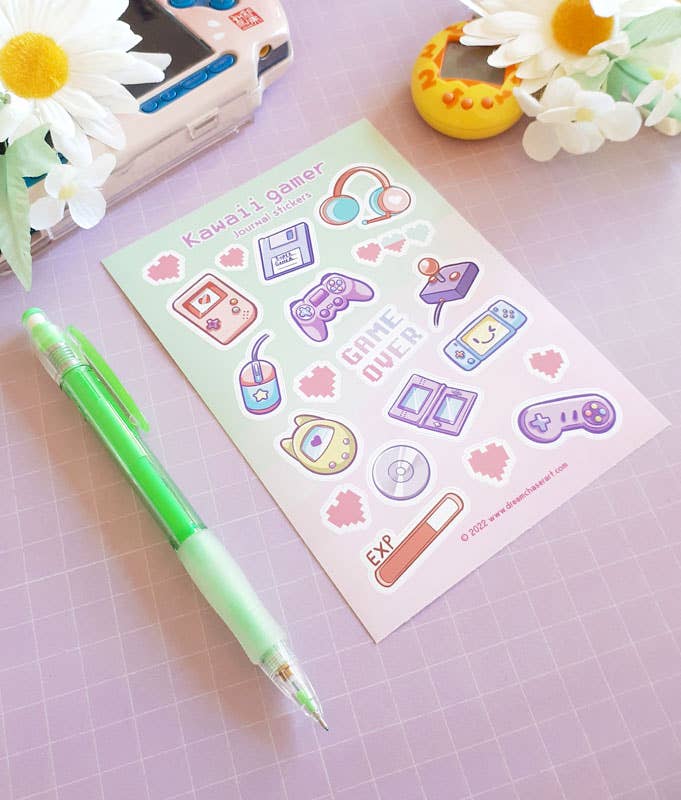 Kawaii Gamer Planner Sticker Sheet