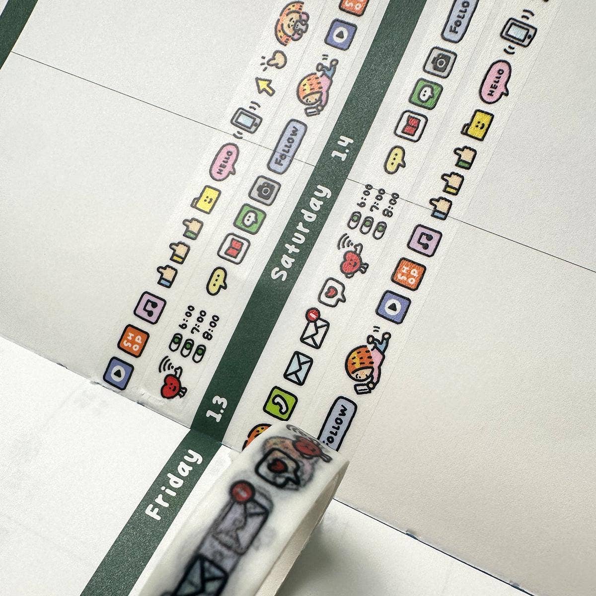 Social Media Mini Washi Tape by RiN! Studio | Papertail Fox