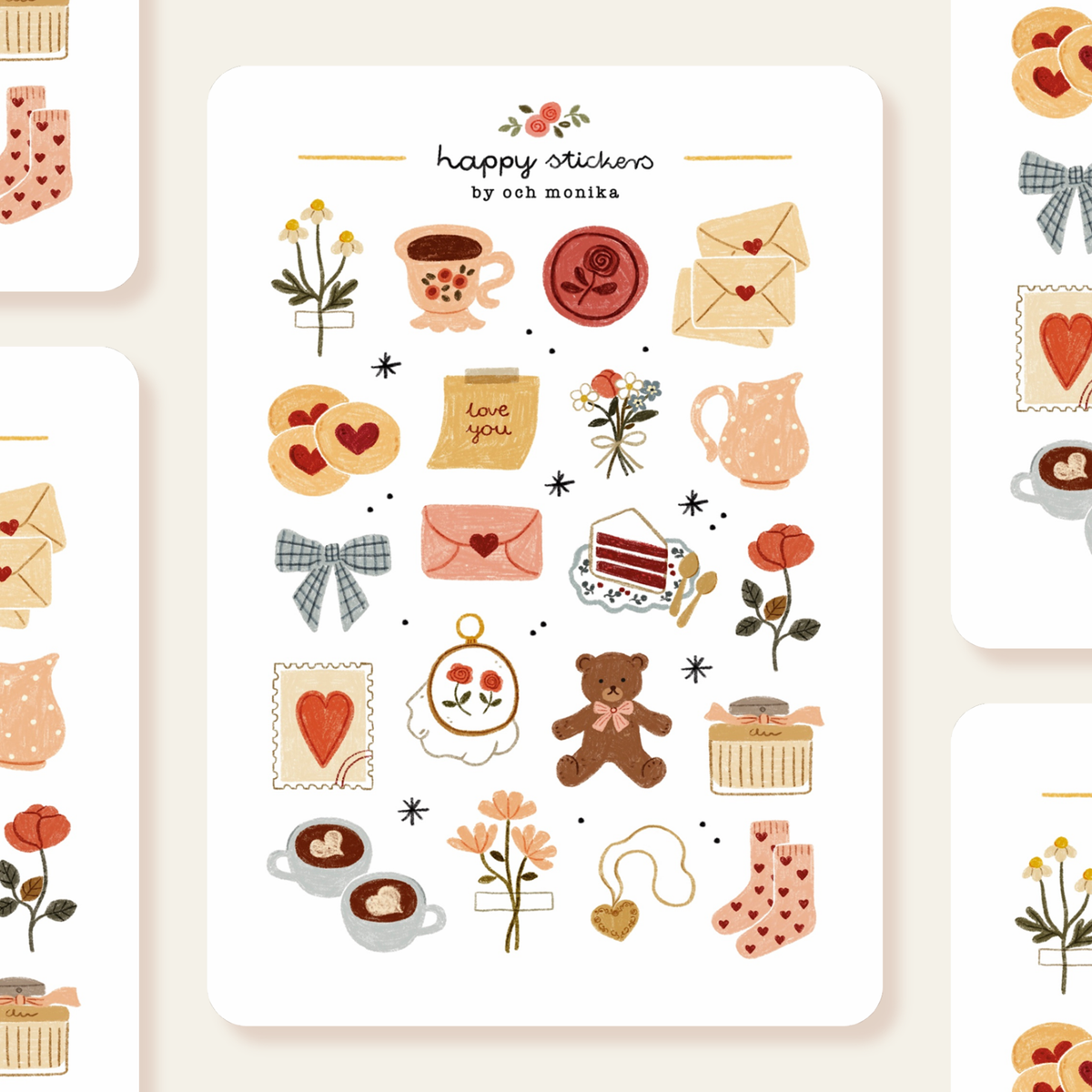 Sweet Love Sticker Sheet by Och Monika | Papertail Fox