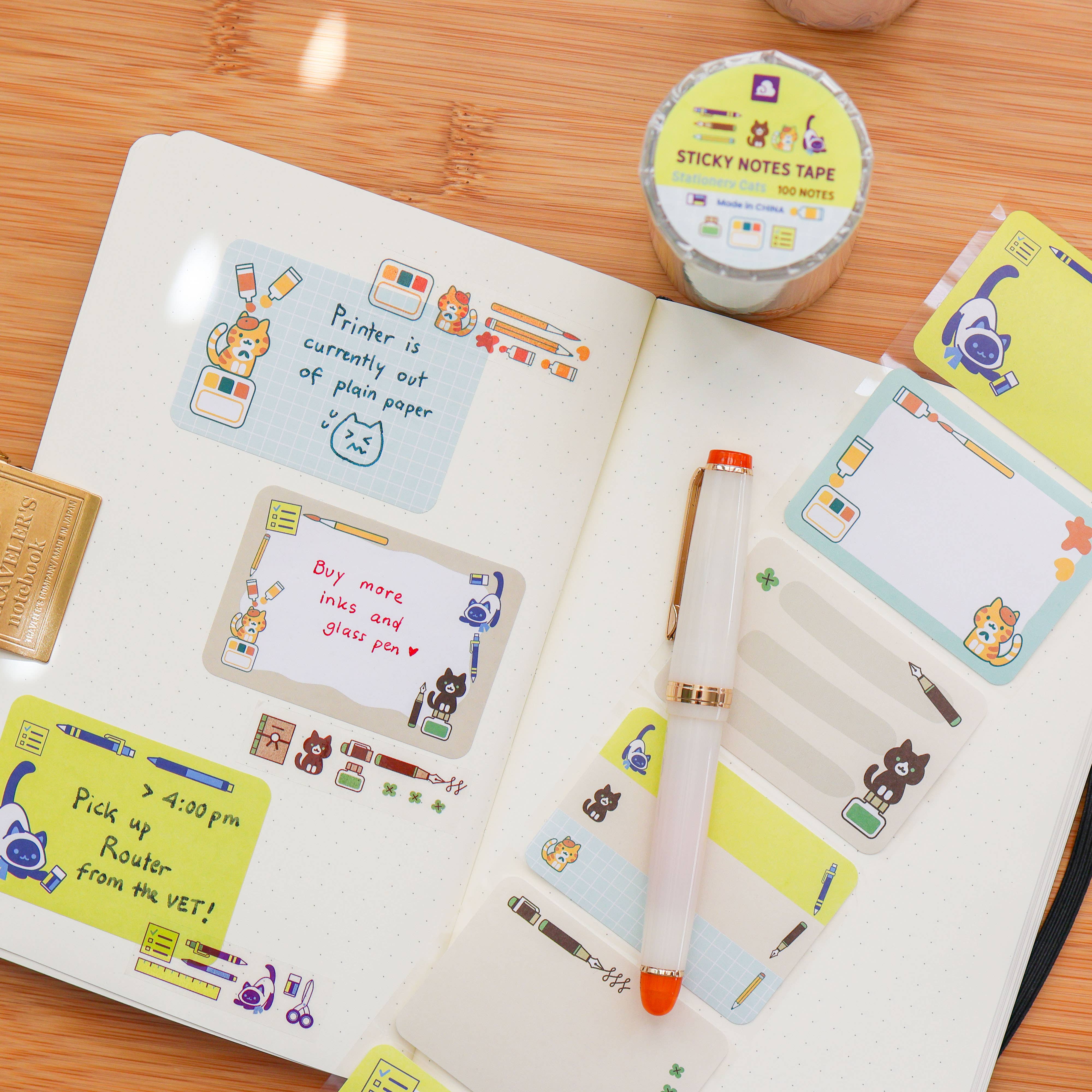 Stationery Cats Paper Roll Labels by Thousand Skies | Papertail Fox