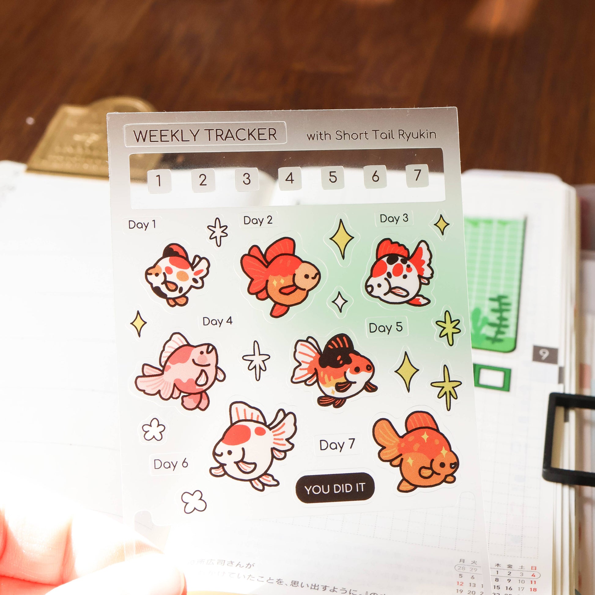 Goldfish Tracker Clear Sticker Sheet by Thousand Skies | Papertail Fox