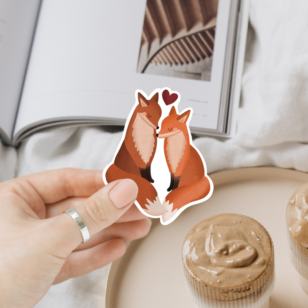 Foxes in Love Vinyl Sticker | Tilda & Theo