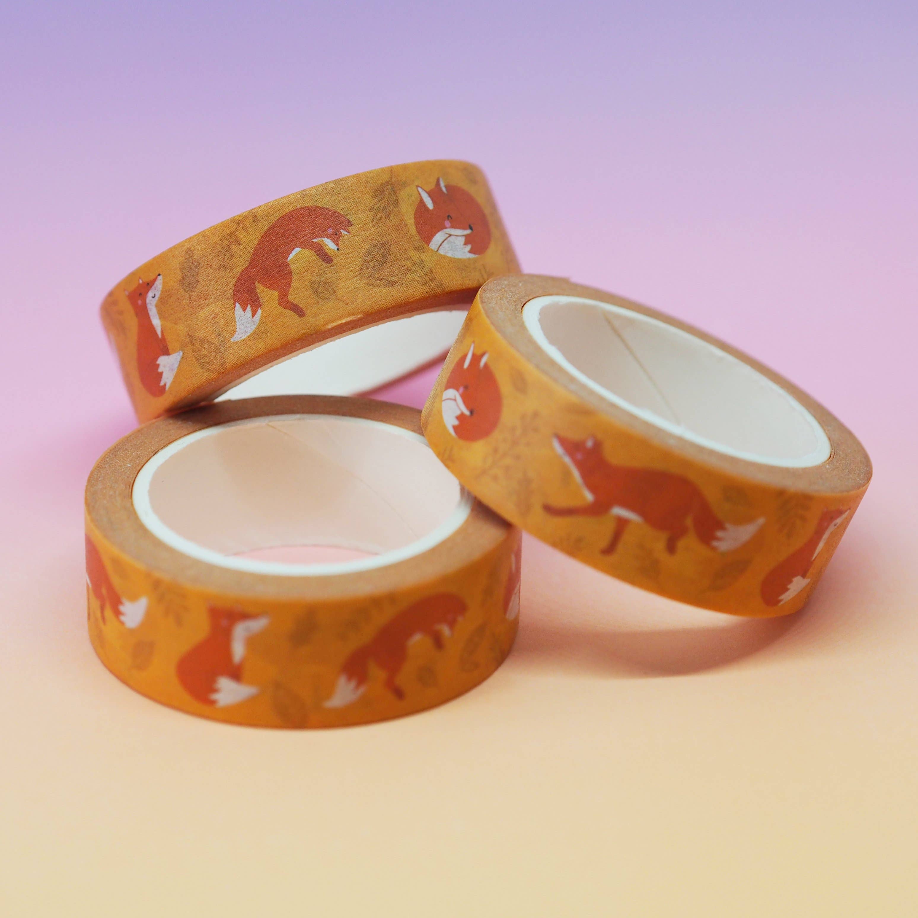 Foxes Orange Autumn Washi Tape | Nutmeg and Arlo