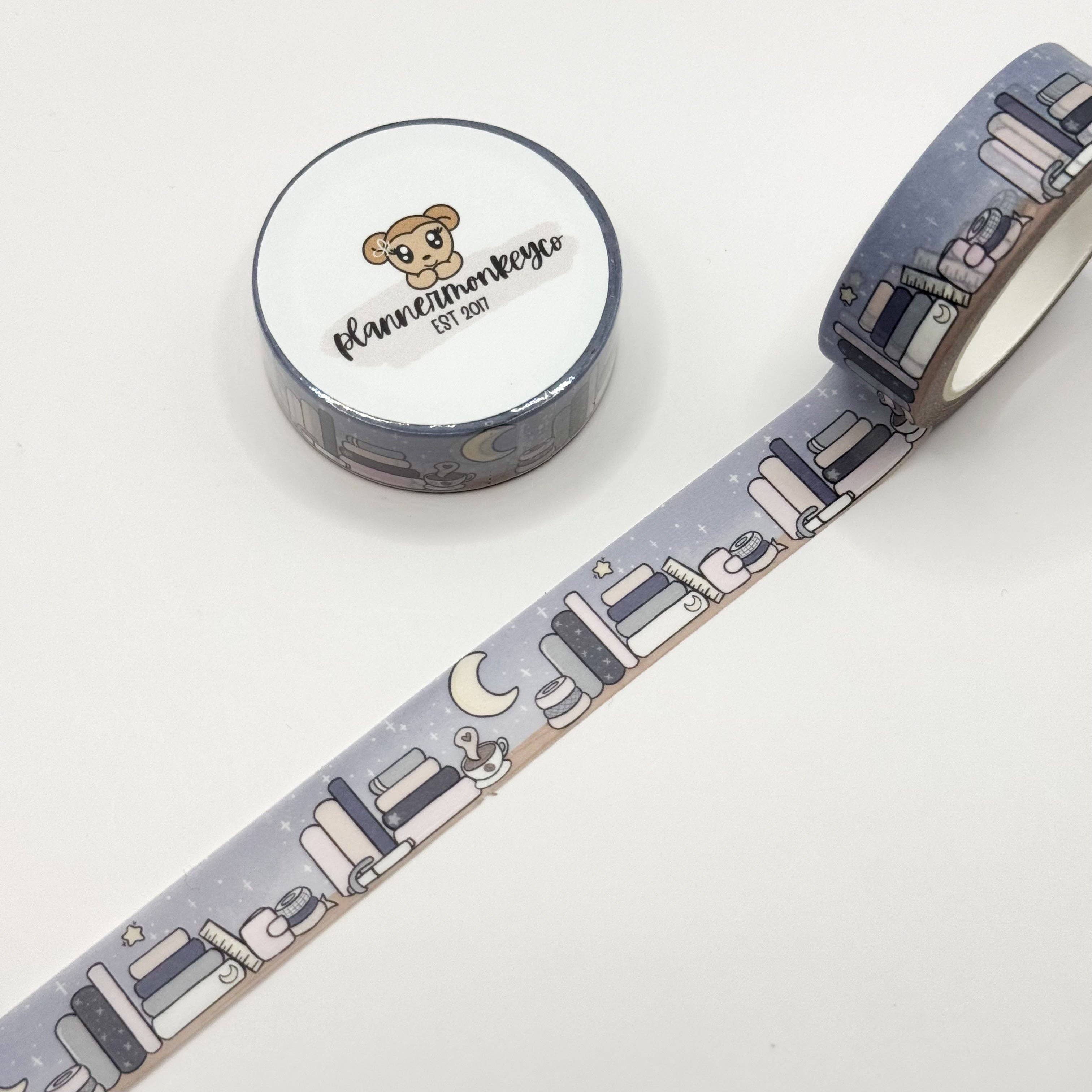 Bookshelf 13.0 Midnight Stationery Washi Tape | Planner Monkey Co
