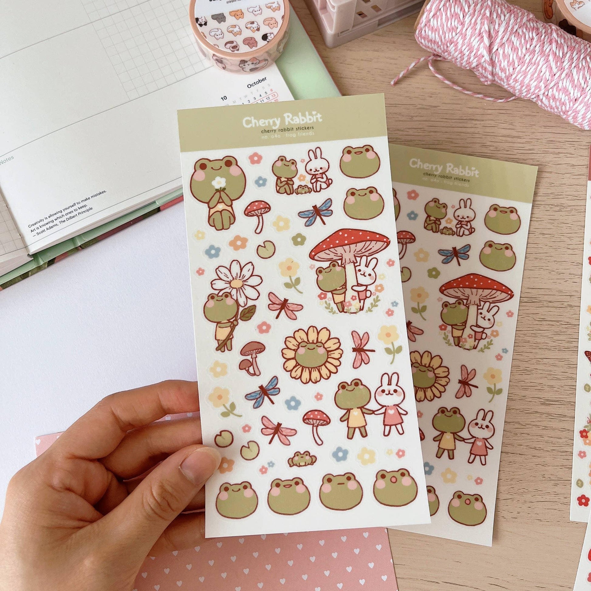 Frog Friends Sticker Sheet no.040 - Papertail Fox