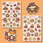 Autumn Foxes Journal Sticker Sheet | Papertail Fox