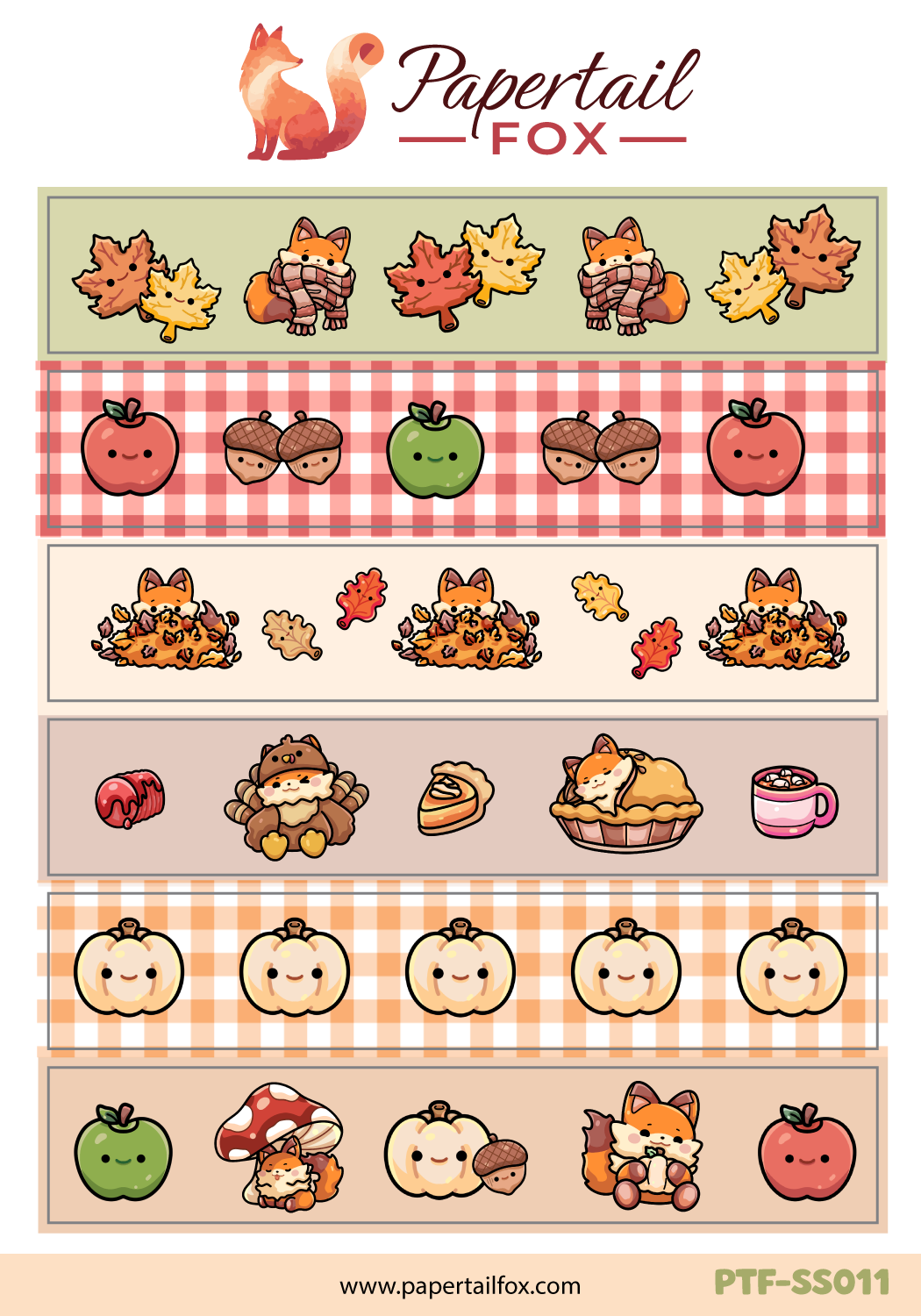 Autumn Foxes Planner Sheet | Papertail Fox