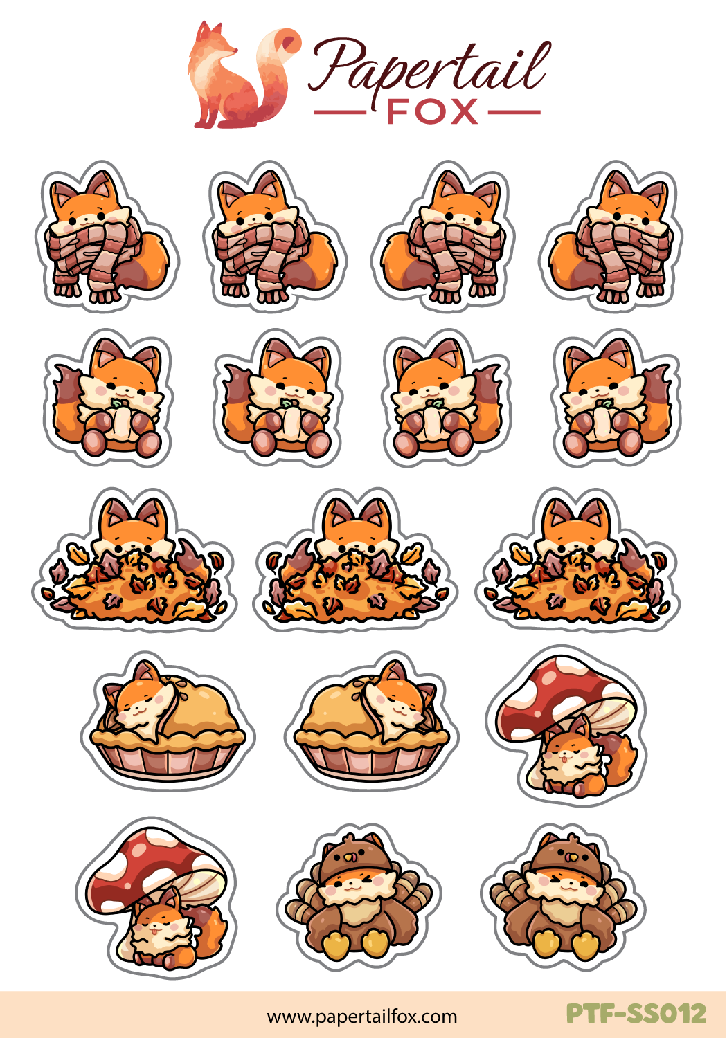 Autumn Foxes Planner Sheet | Papertail Fox